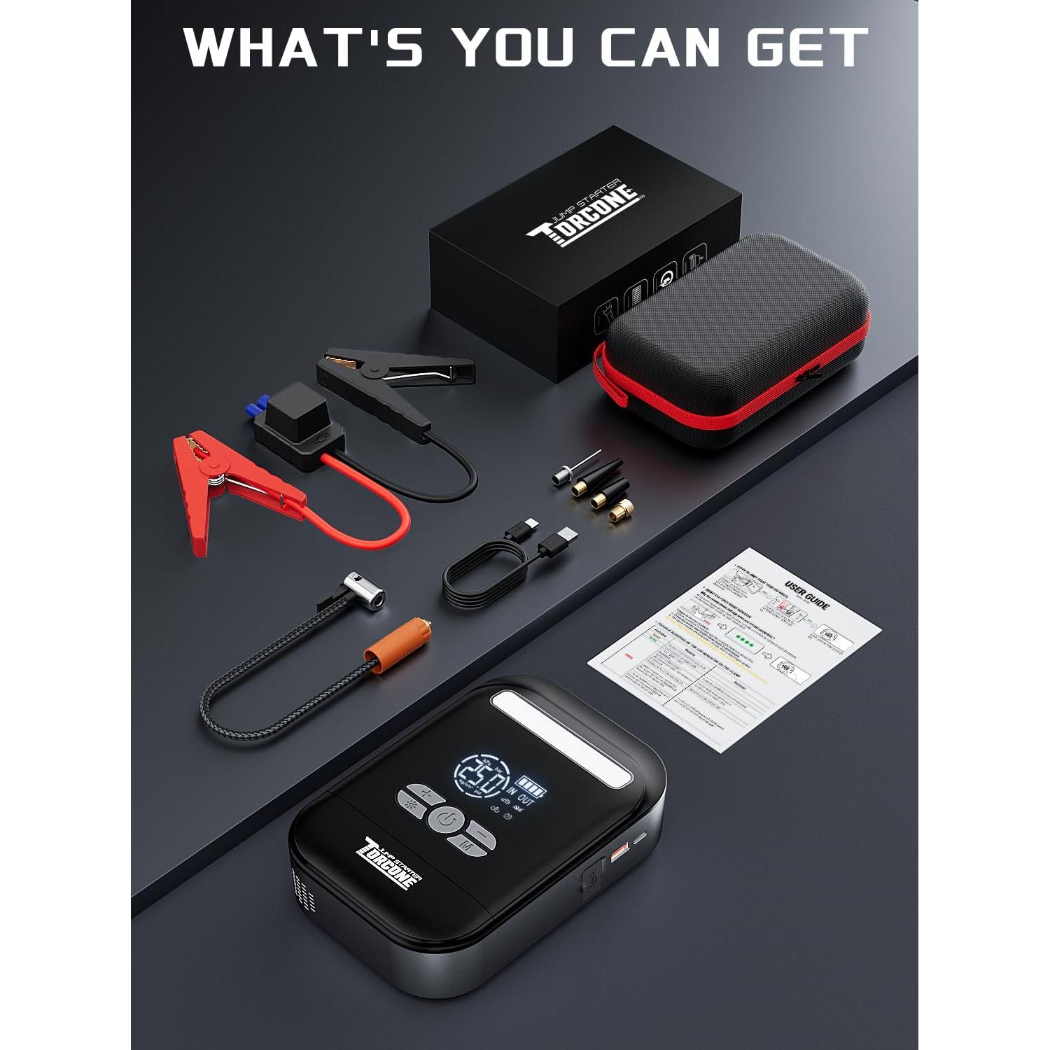 Arrancador de Batería TORCONE SJ-50 con Compresor 6000A