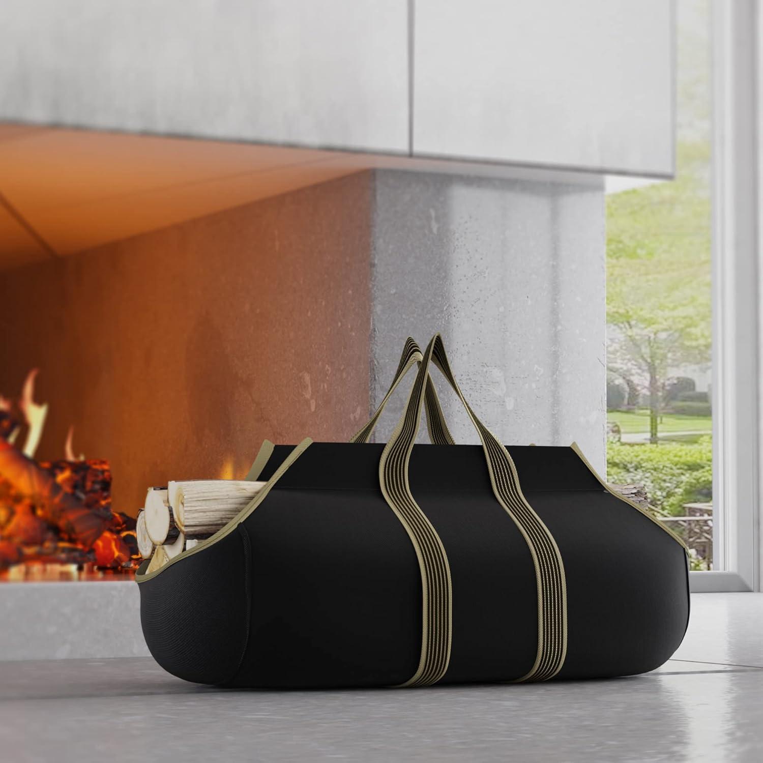 Bolsa de Lona Grande Fire Beauty para Transporte de Leña 93x45cm