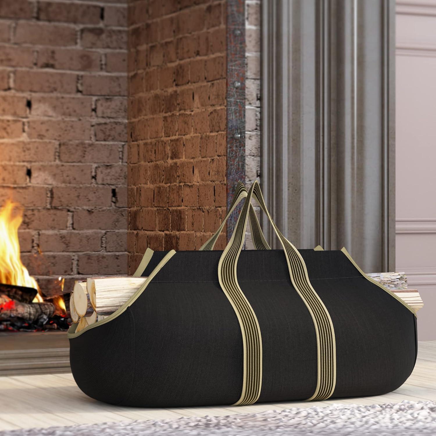 Bolsa de Lona Grande Fire Beauty para Transporte de Leña 93x45cm