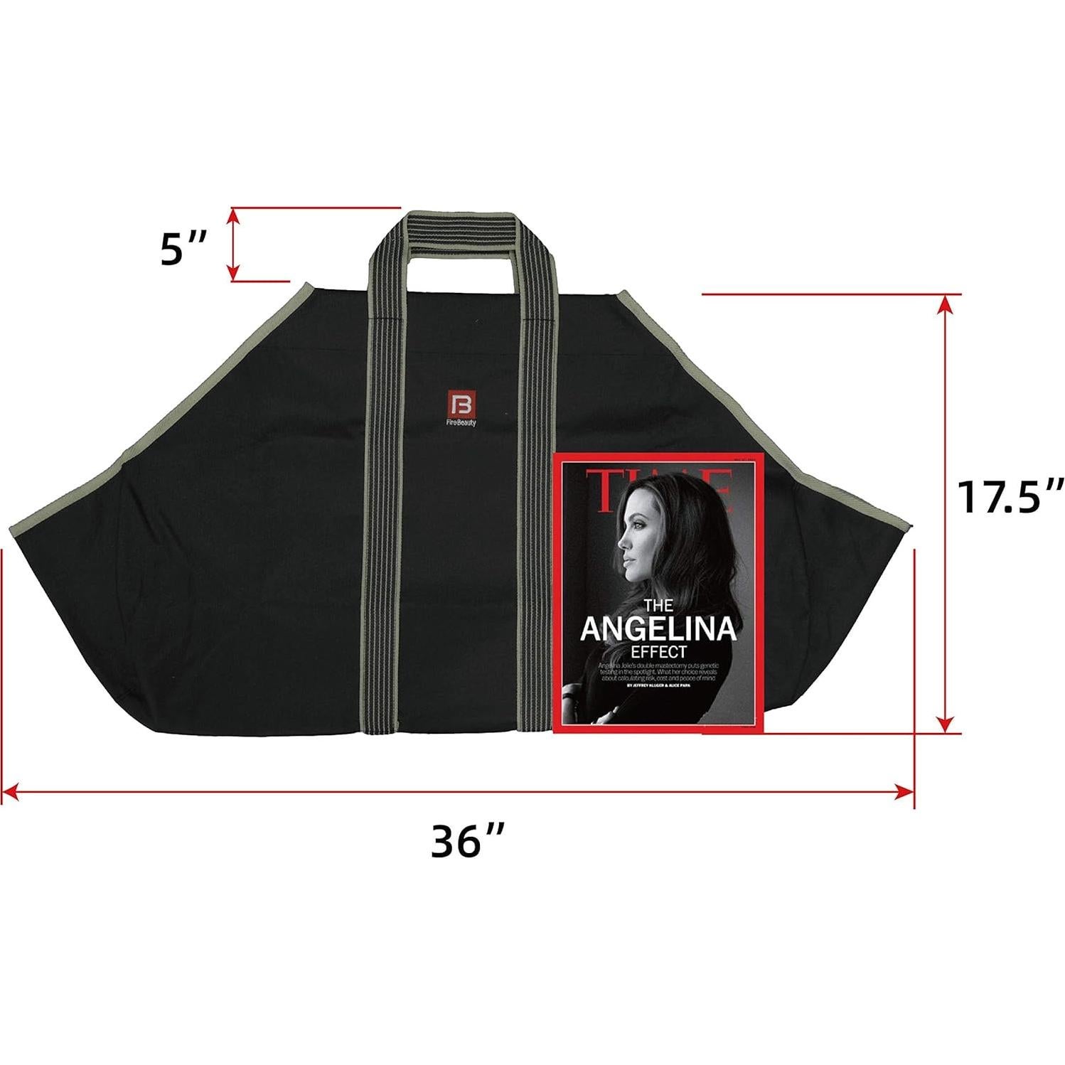 Bolsa de Lona Grande Fire Beauty para Transporte de Leña 93x45cm