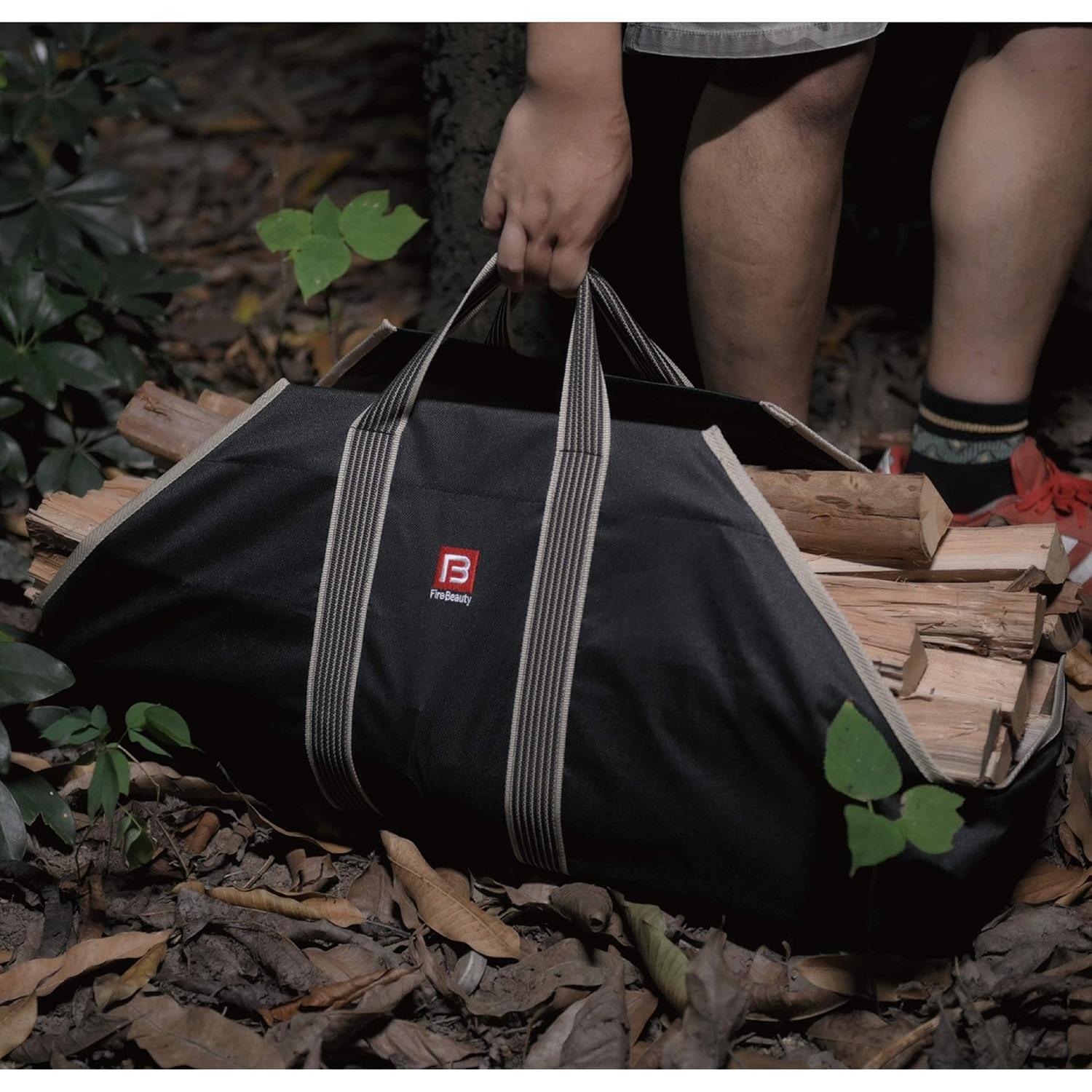 Bolsa de Lona Grande Fire Beauty para Transporte de Leña 93x45cm
