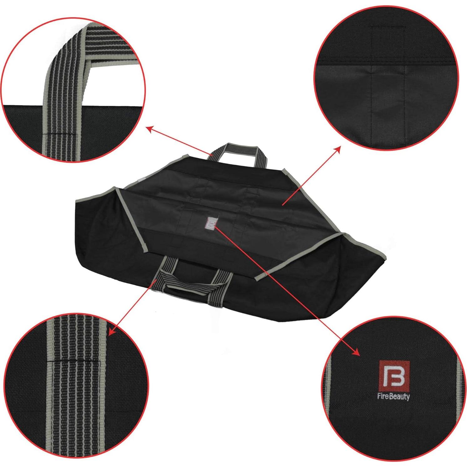 Bolsa de Lona Grande Fire Beauty para Transporte de Leña 93x45cm