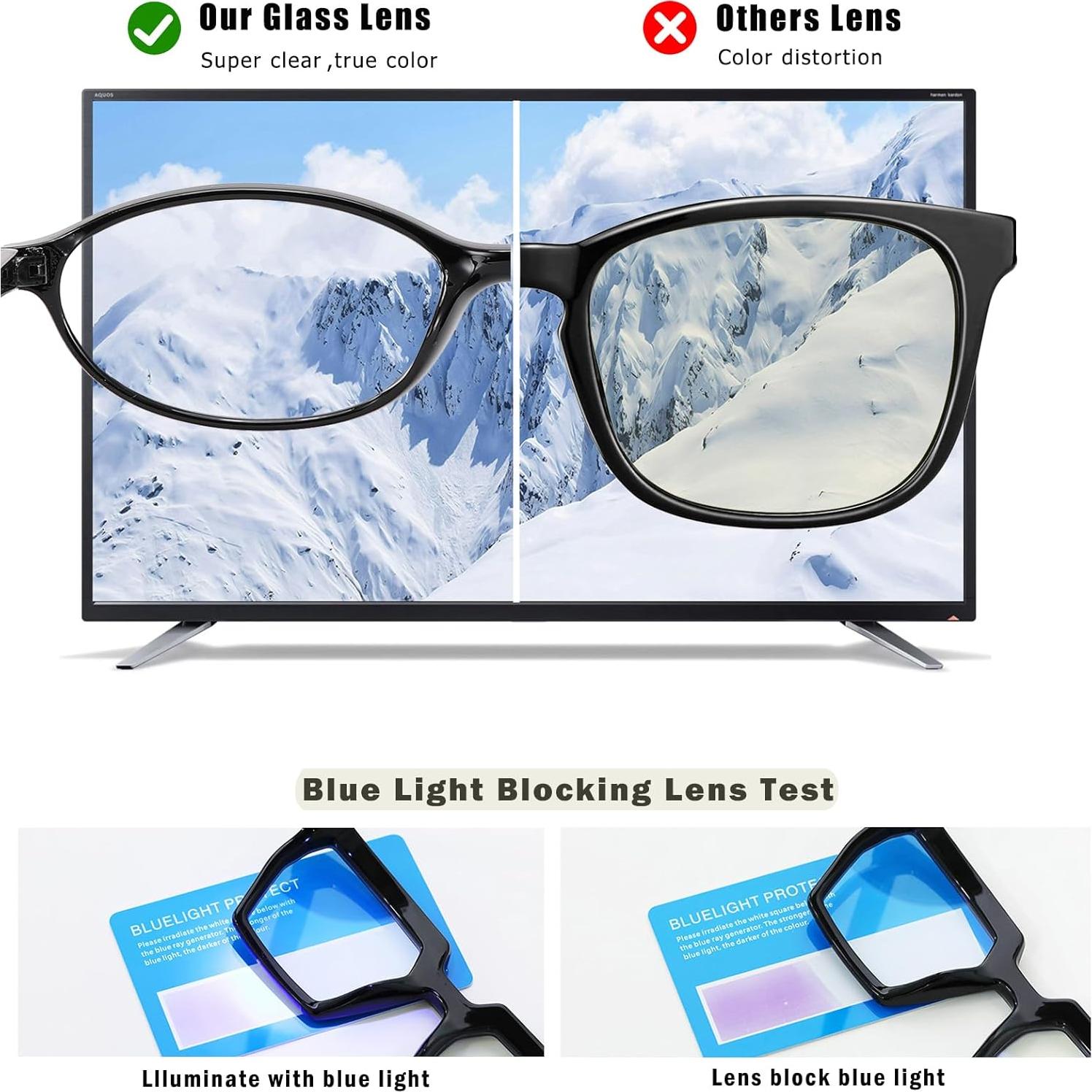 Gafas Retro Ovaladas VISOONE Anti-Luz Azul UV400