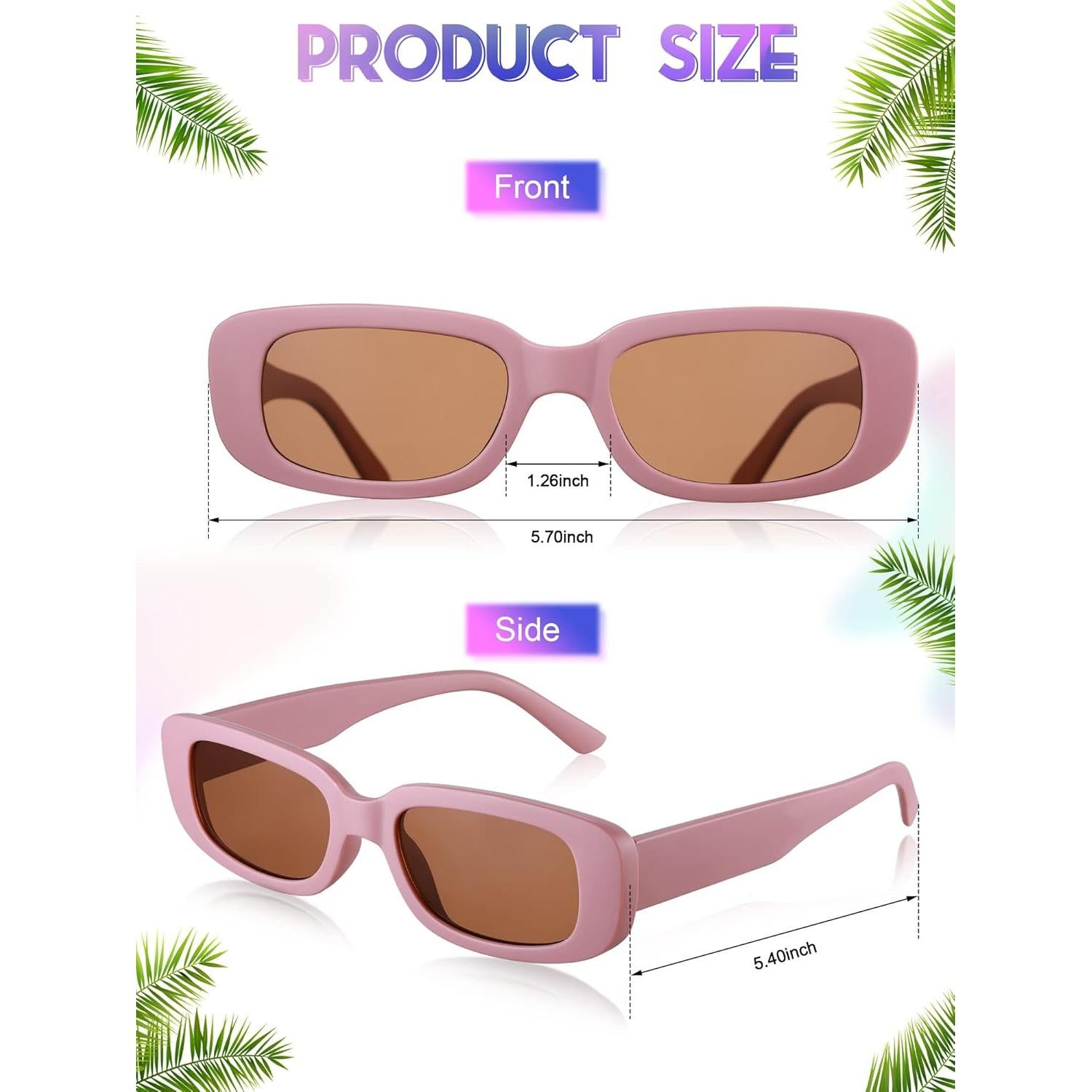 Frienda 10 Pares Gafas Retro Rectangulares UV para Mujeres