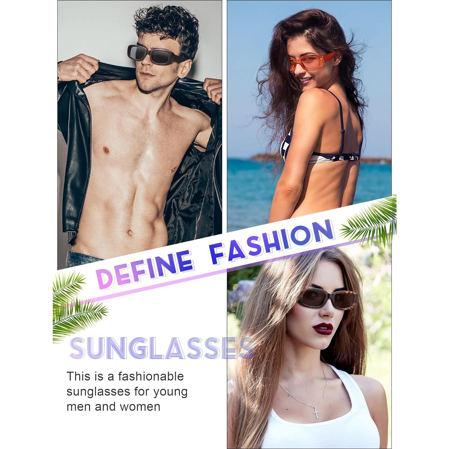 Frienda 10 Pares Gafas Retro Rectangulares UV para Mujeres