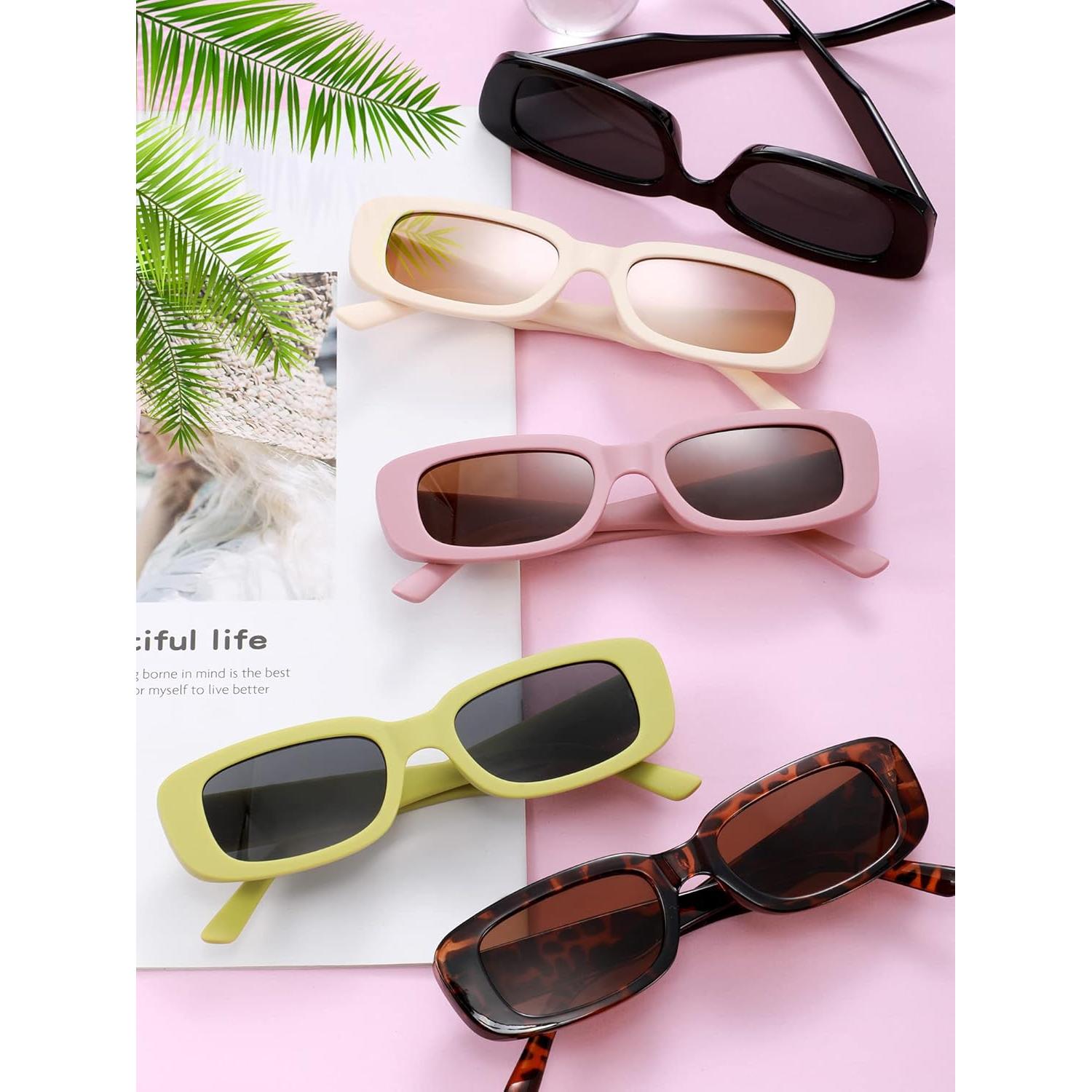 Frienda 10 Pares Gafas Retro Rectangulares UV para Mujeres