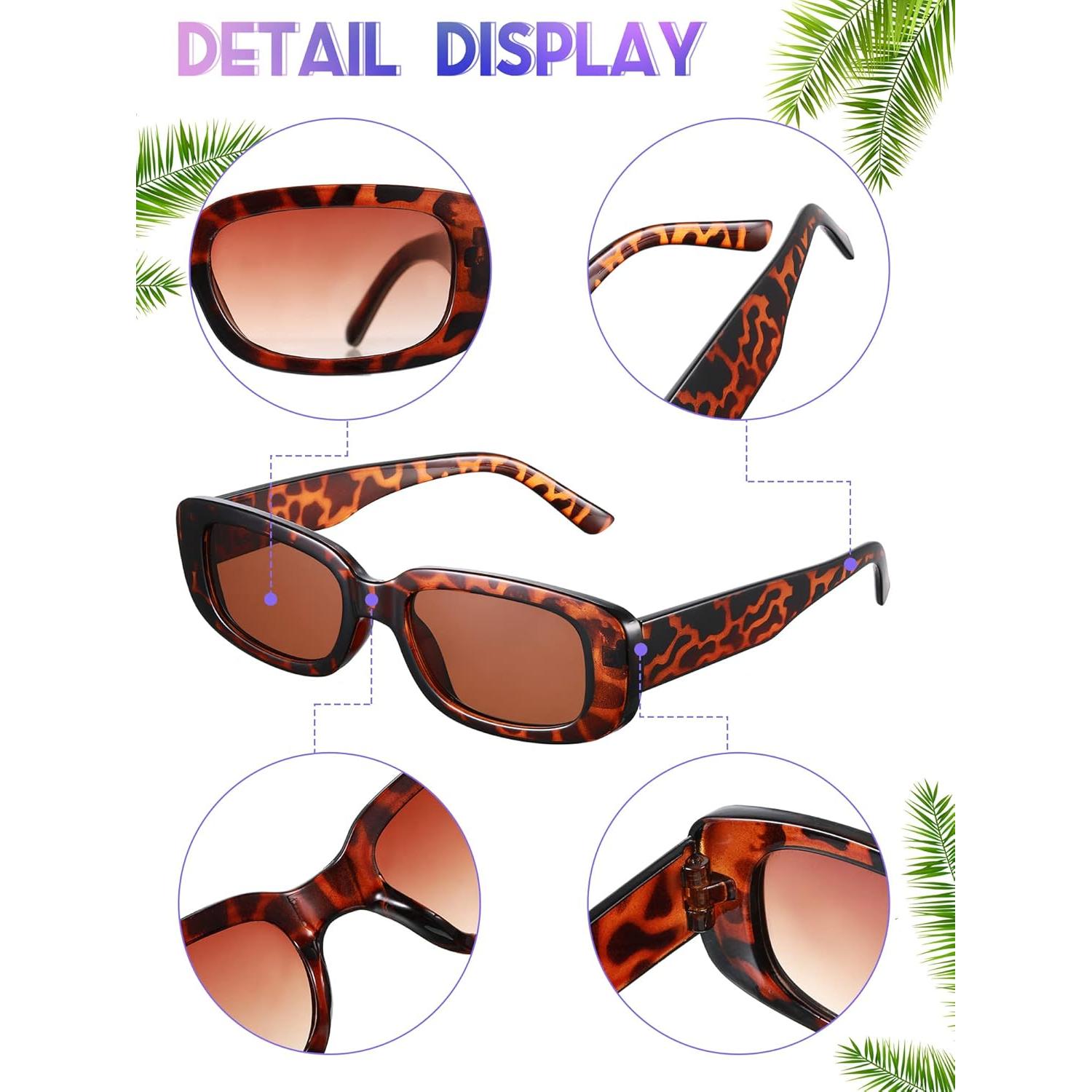 Frienda 10 Pares Gafas Retro Rectangulares UV para Mujeres