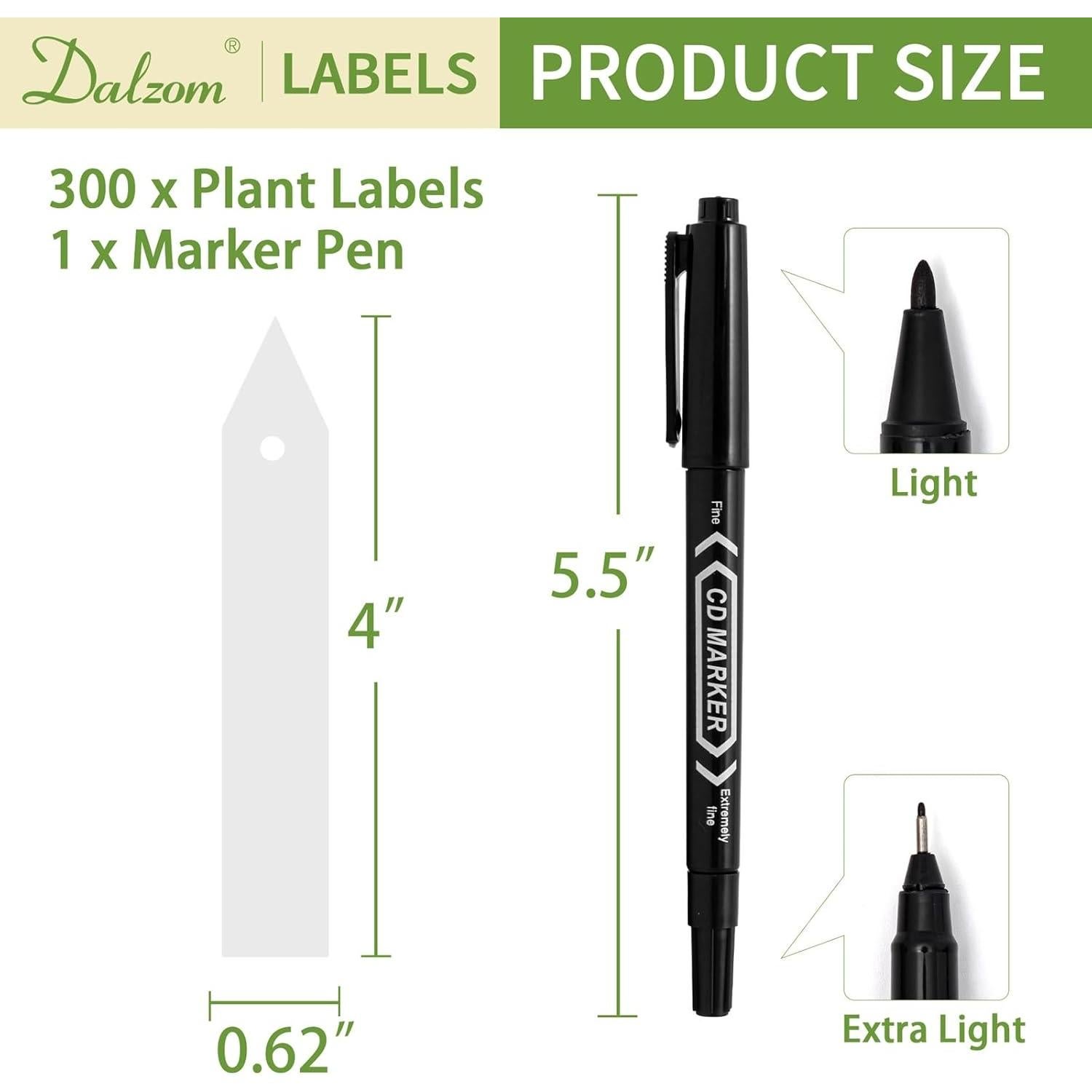 Etiquetas para Plantas Dalzom 300 Pcs PVC Impermeables Blancas