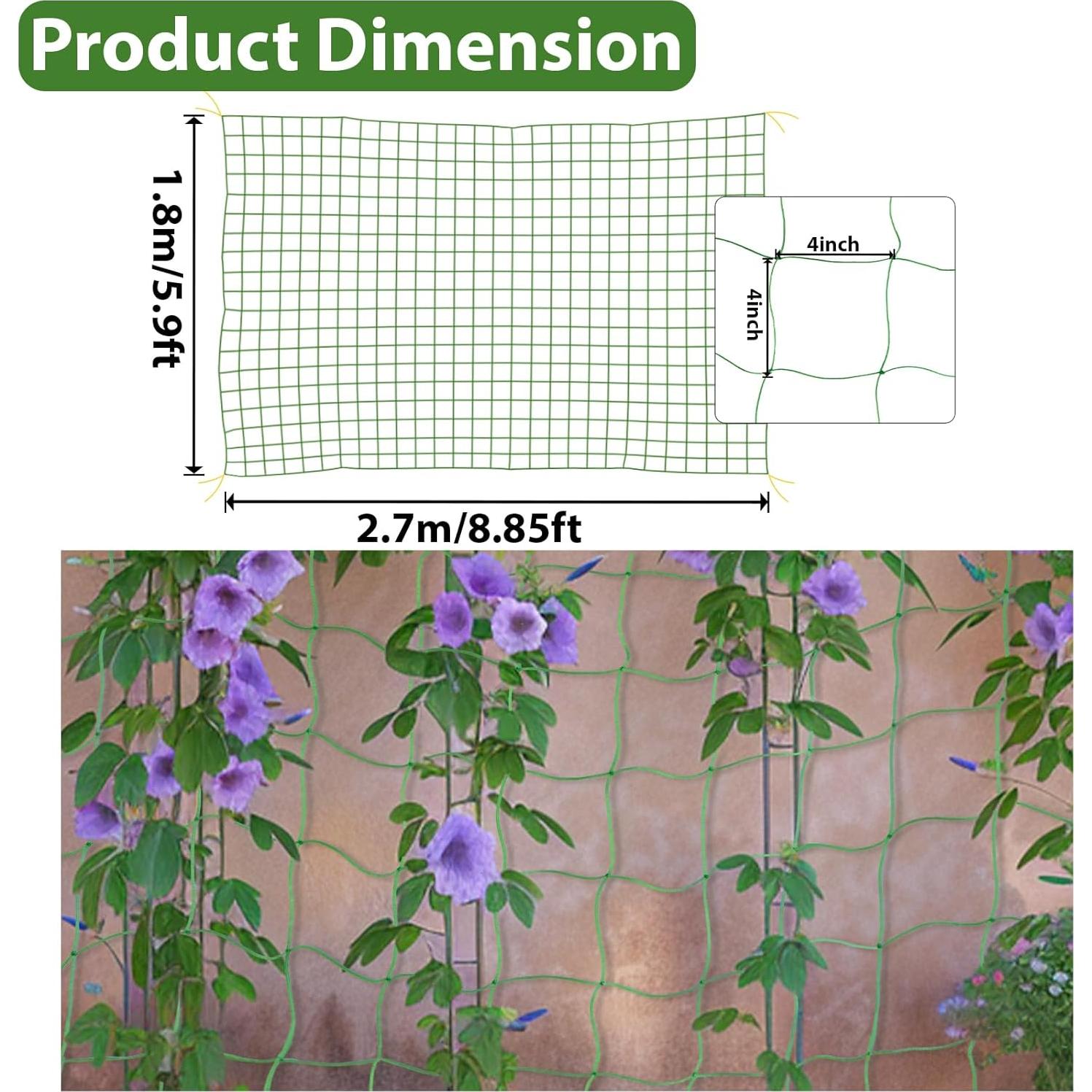 Malla de Enrejado Verde MAQIHAN 1.8x2.7m Soporte Plantas