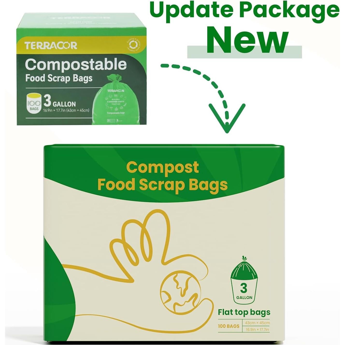 Bolsas Compostables TERRACOR 3 Galones - 100 Unidades