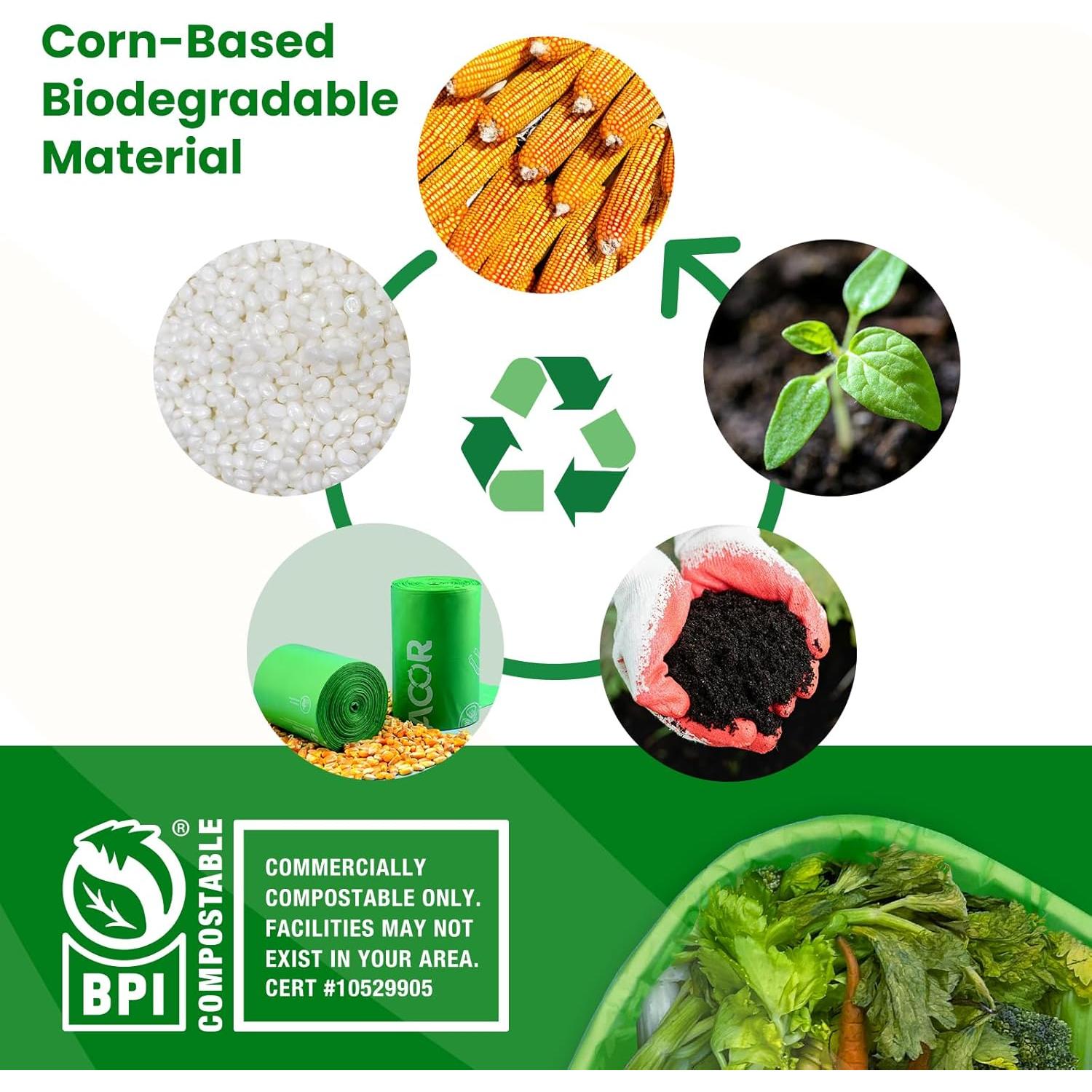 Bolsas Compostables TERRACOR 3 Galones - 100 Unidades