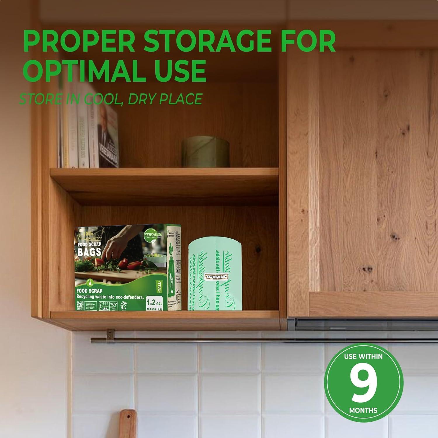 Bolsas de Compostaje T.FORING 1.2 Galones 80 Unidades Ecológicas