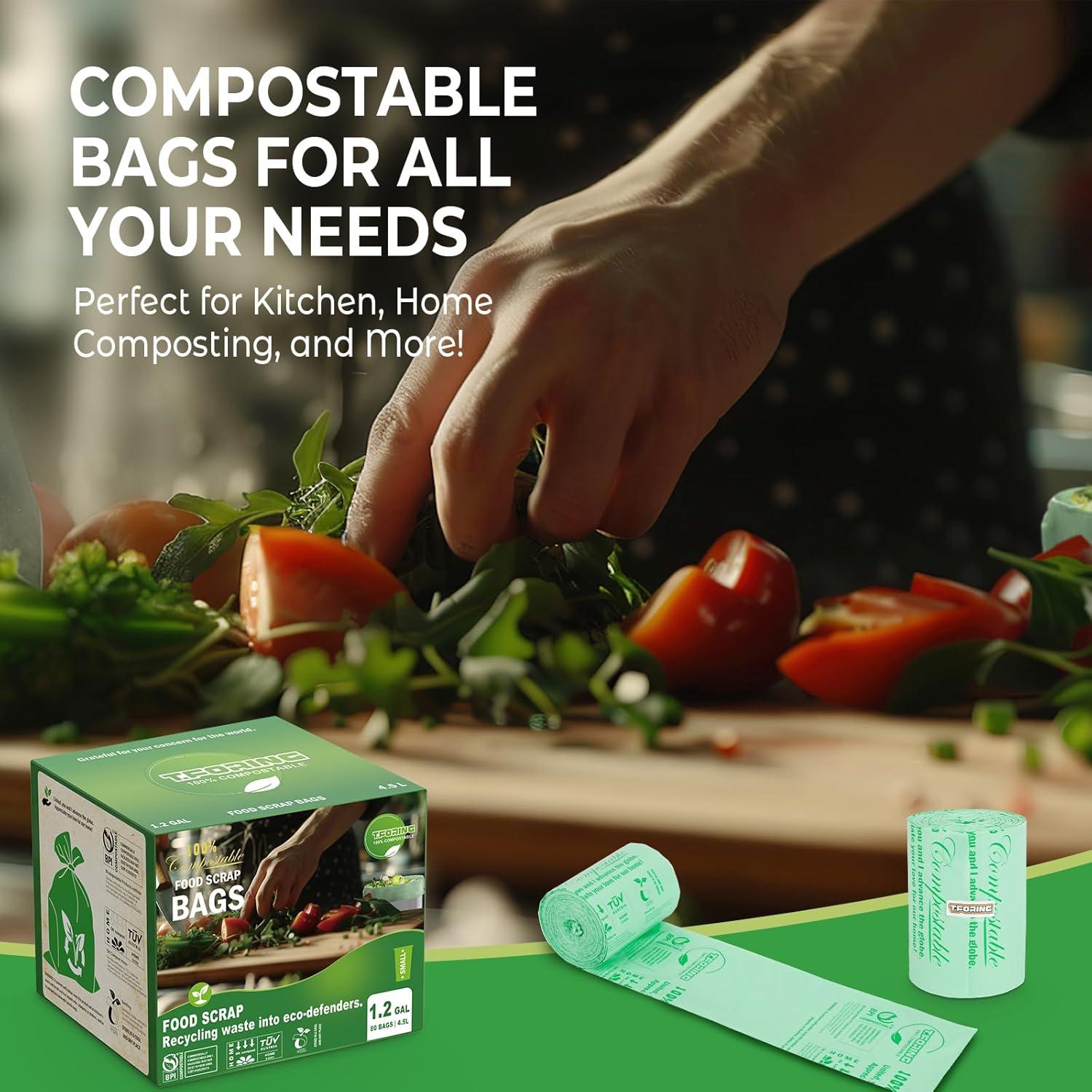 Bolsas de Compostaje T.FORING 1.2 Galones 80 Unidades Ecológicas