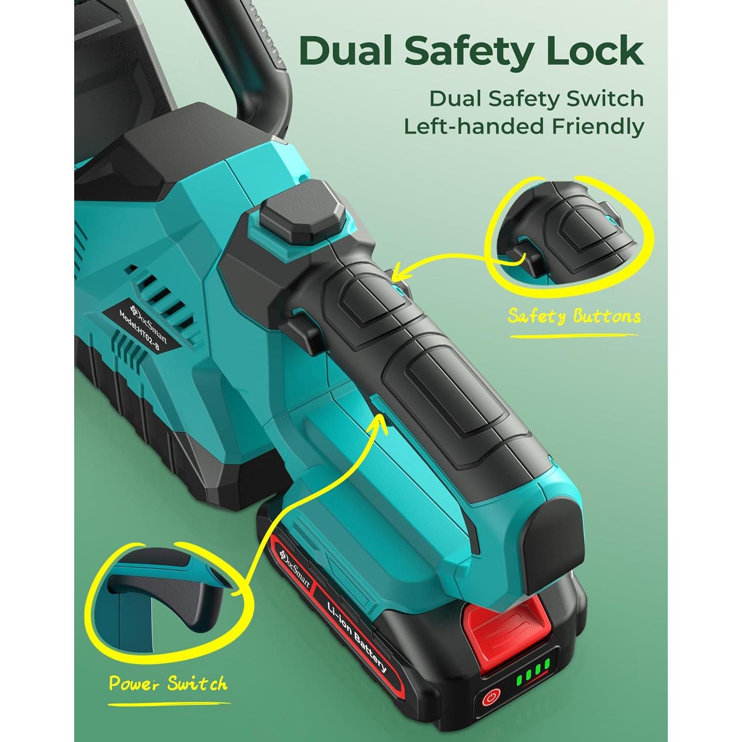 Recortadora de Setos Inalámbrica DocSmart HT02-B 50.8cm 2 Baterías