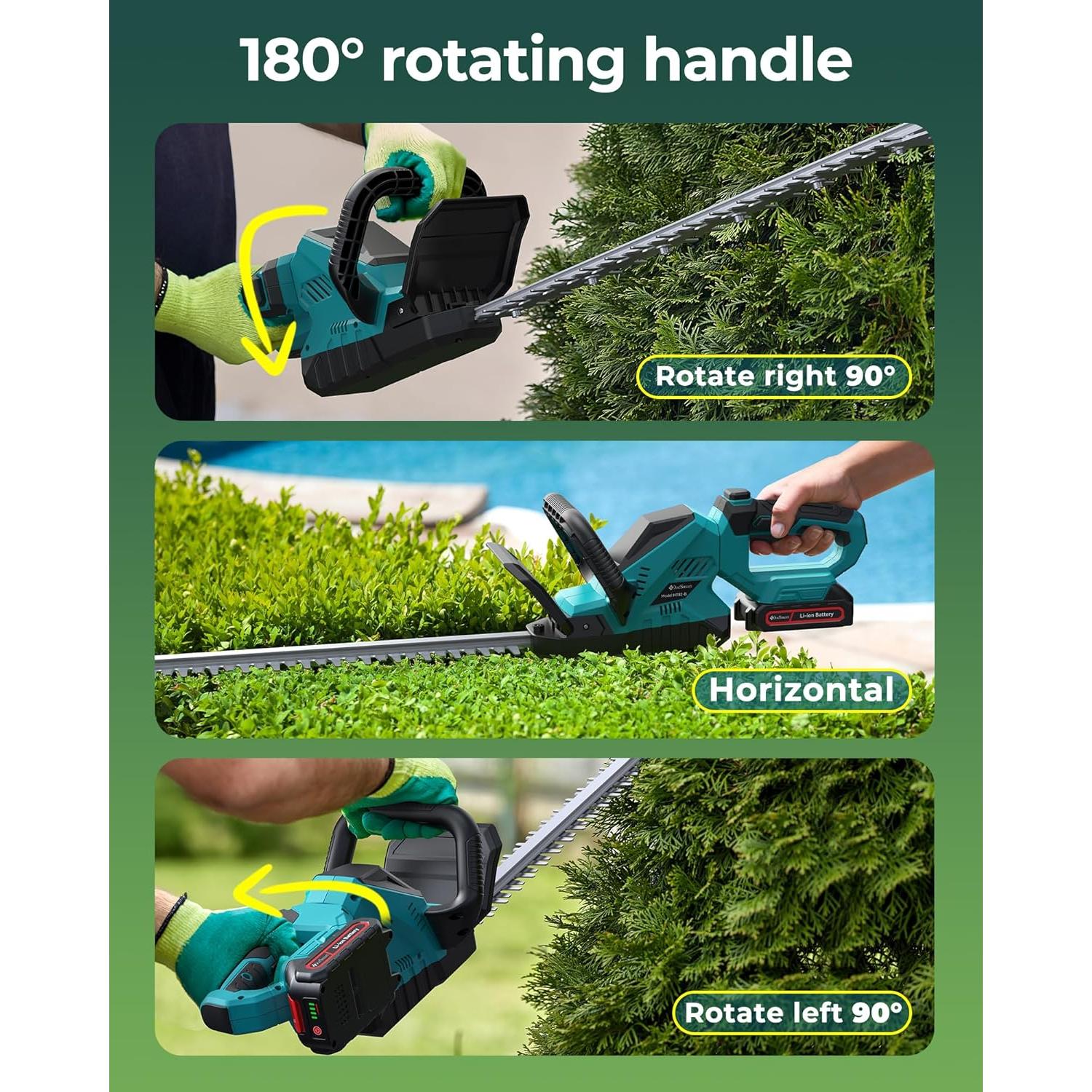 Recortadora de Setos Inalámbrica DocSmart HT02-B 50.8cm 2 Baterías