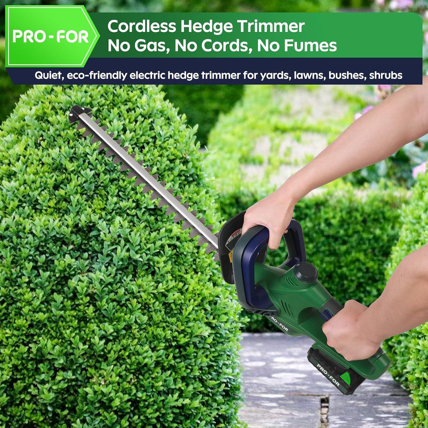 Cortadora de Setos Inalámbrica PRO-FOR 20V 22" Doble Acción