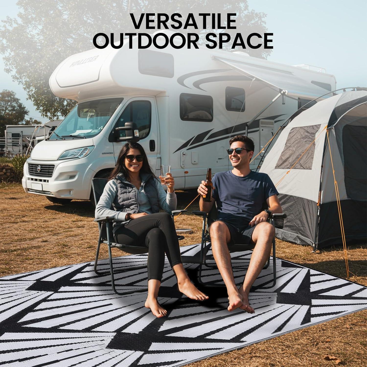 Alfombra Reversible BUPPLEE 5x8 ft (1.52x2.44 m) Exterior UV