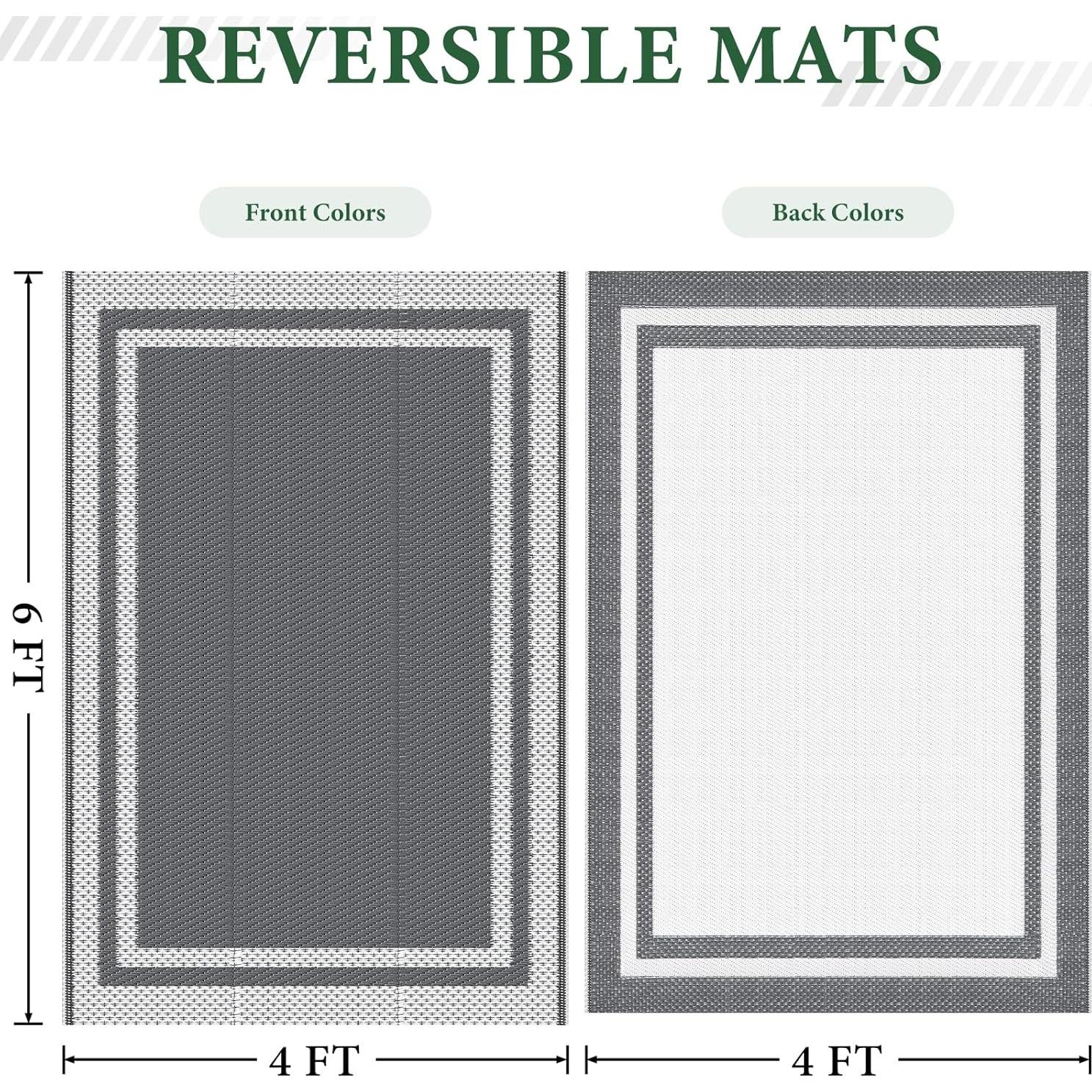 Alfombra Exterior Reversible TendenciasFelices 1.22x1.83m Impermeable