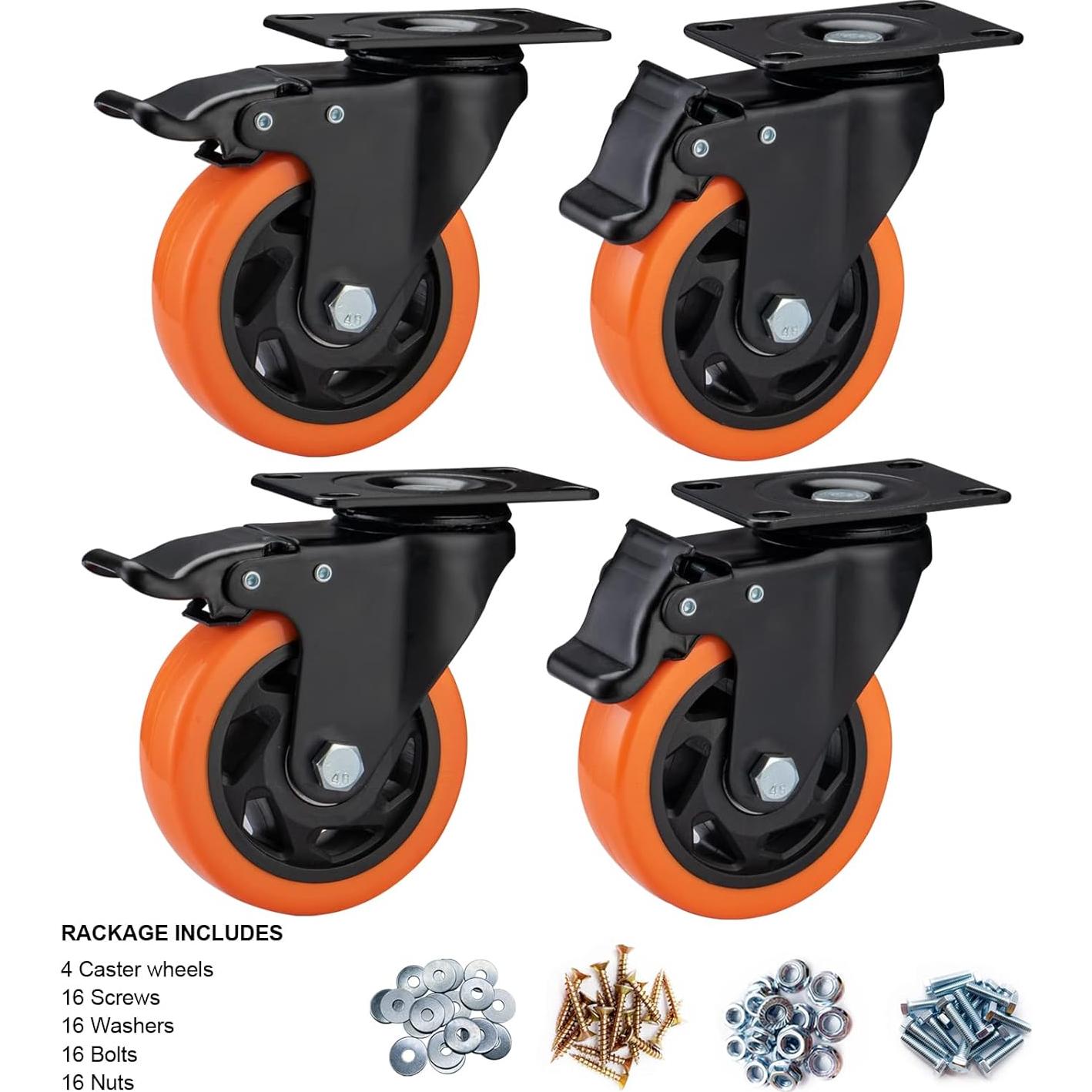 Juego de 4 Ruedas de Caster ASRINIEY 10 cm Alta Resistencia
