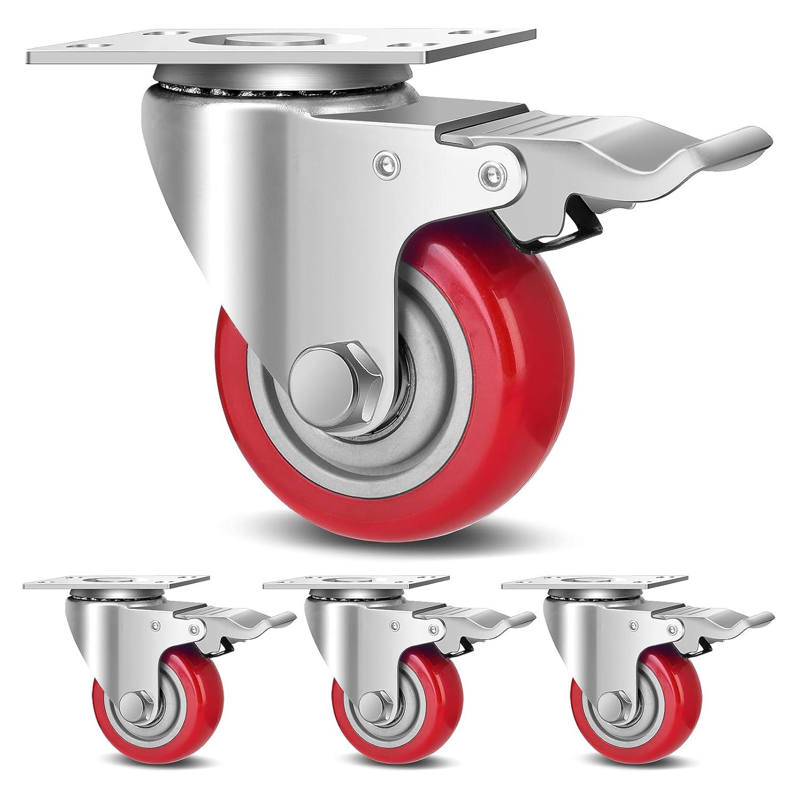 Ruedas Giratorias de 7.6 cm TABKEER con Freno, Carga 726 kg