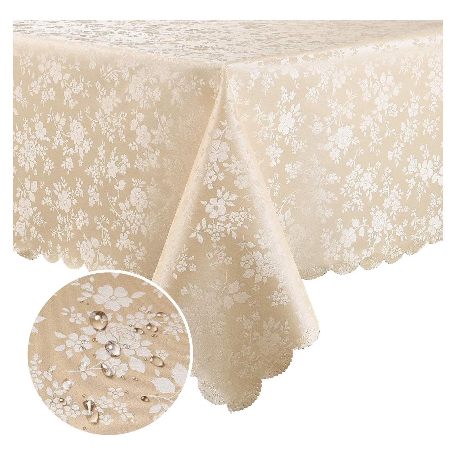 Mantel Rectangular Beige Smiry de Vinilo Impermeable 213x152 cm