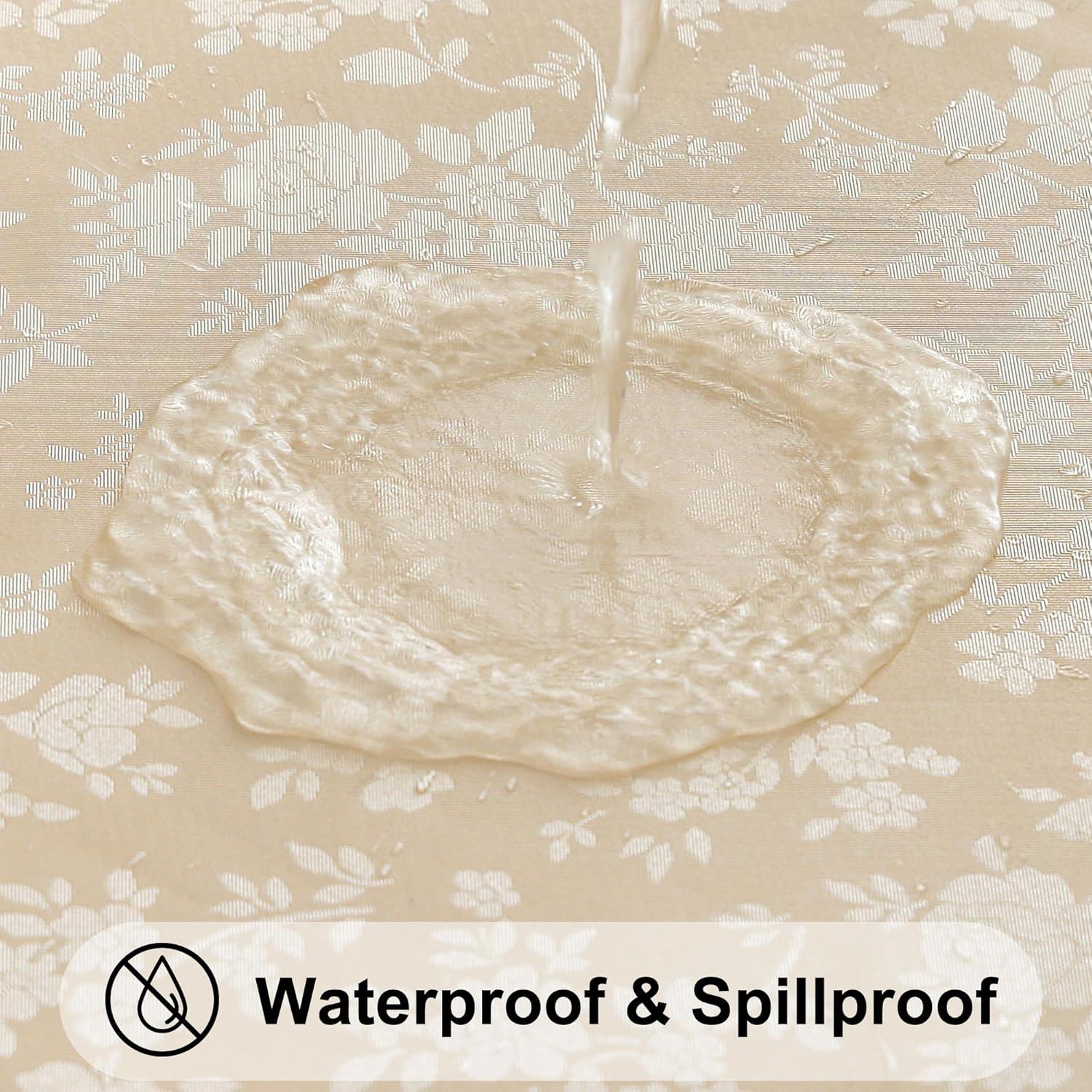 Mantel Rectangular Beige Smiry de Vinilo Impermeable 213x152 cm