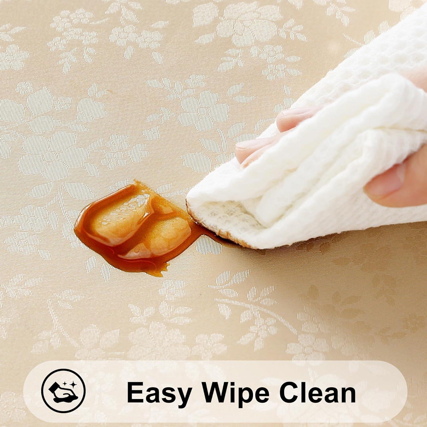 Mantel Rectangular Beige Smiry de Vinilo Impermeable 213x152 cm