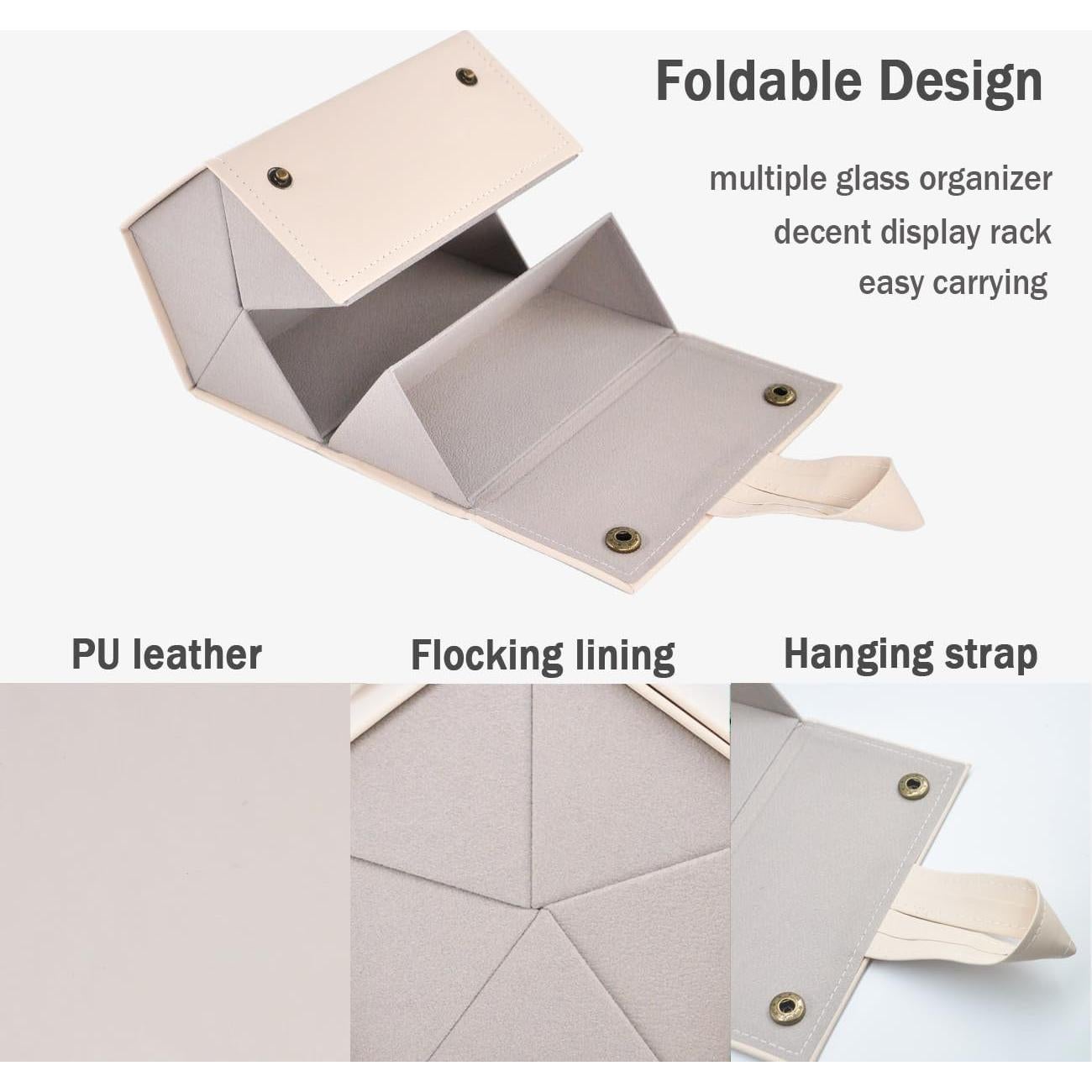 Organizador de Gafas Kenpal Plegable 5 Compartimentos Beige