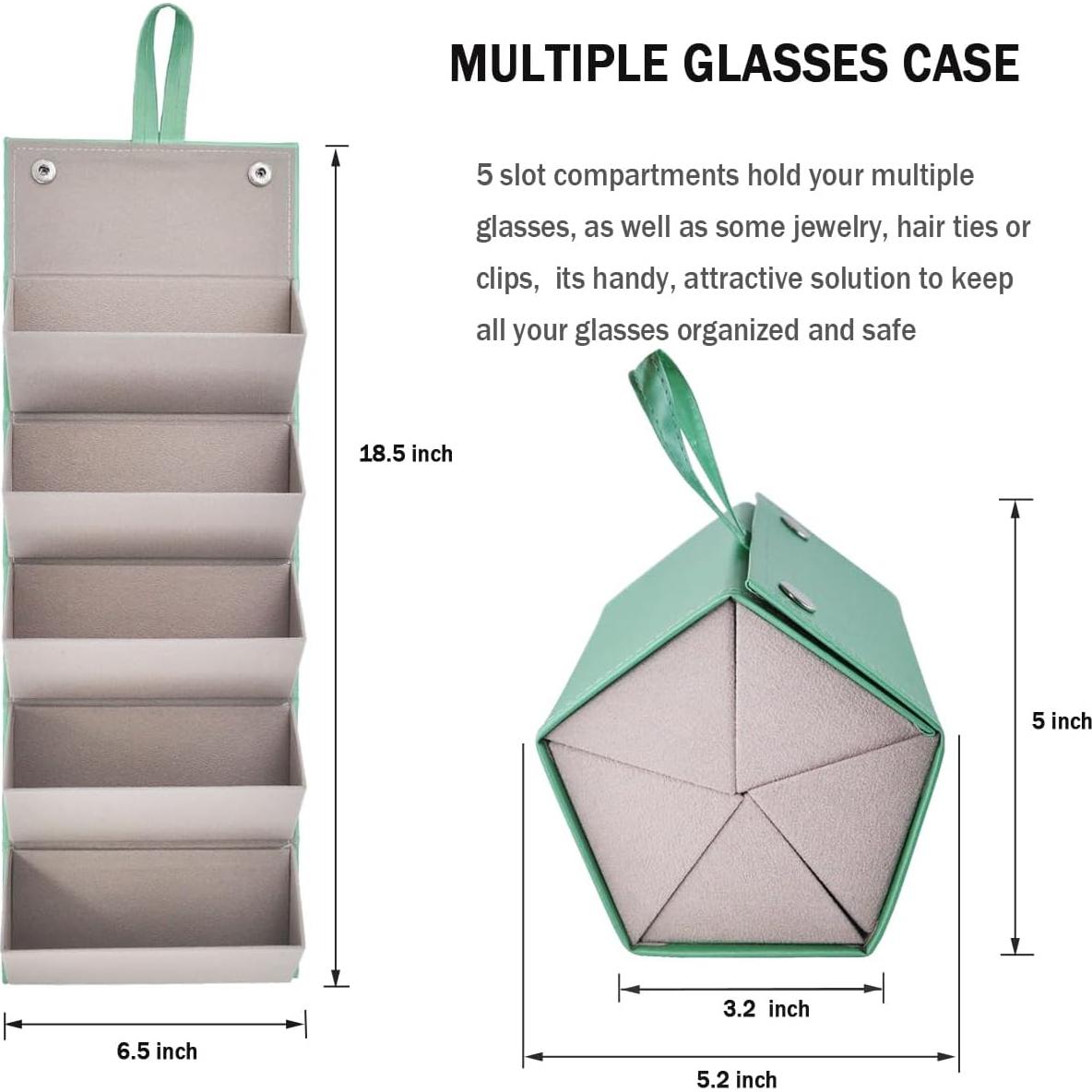 Organizador de Gafas Kenpal Plegable 5 Compartimentos Verde