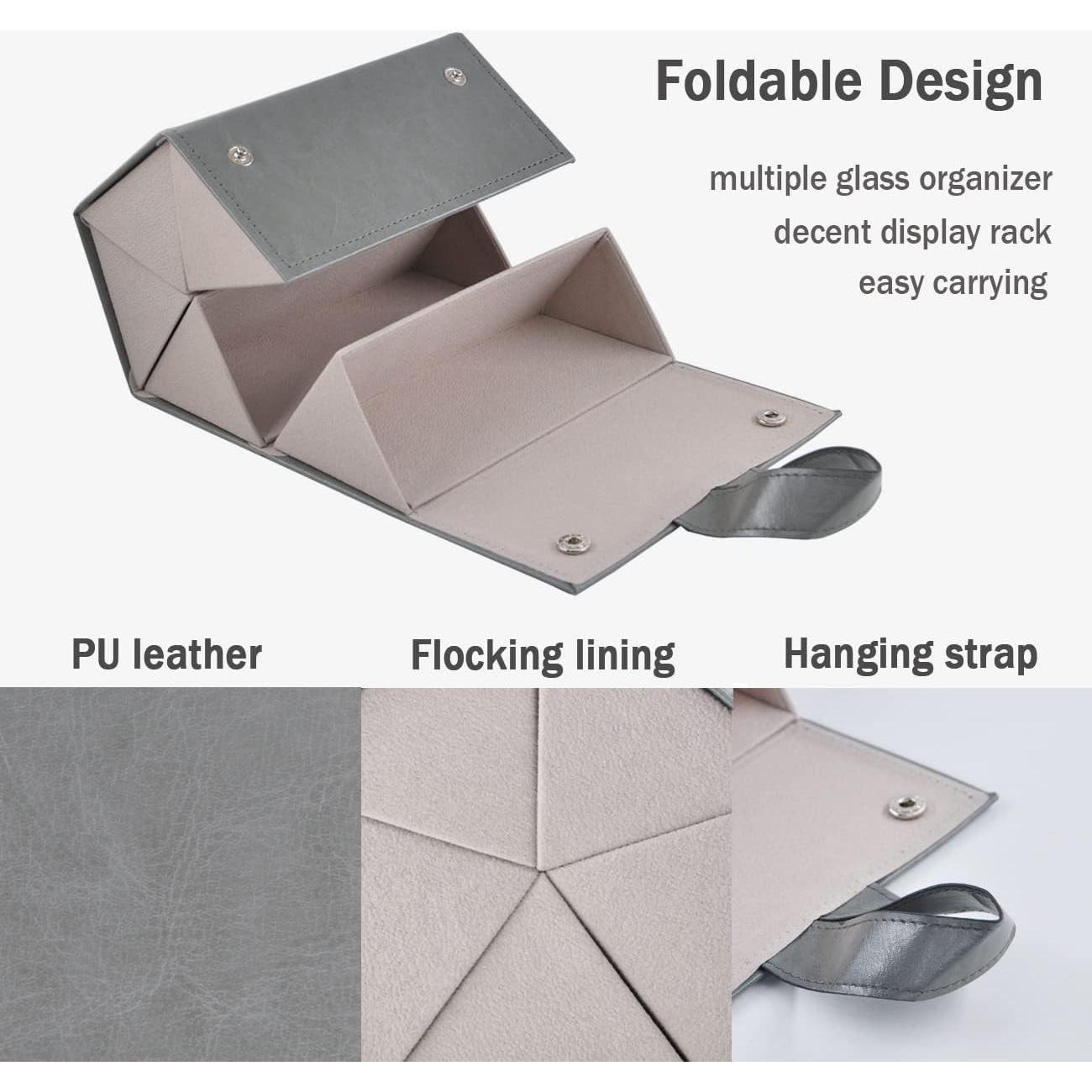 Organizador de Gafas Kenpal Plegable 5 Compartimentos Gris