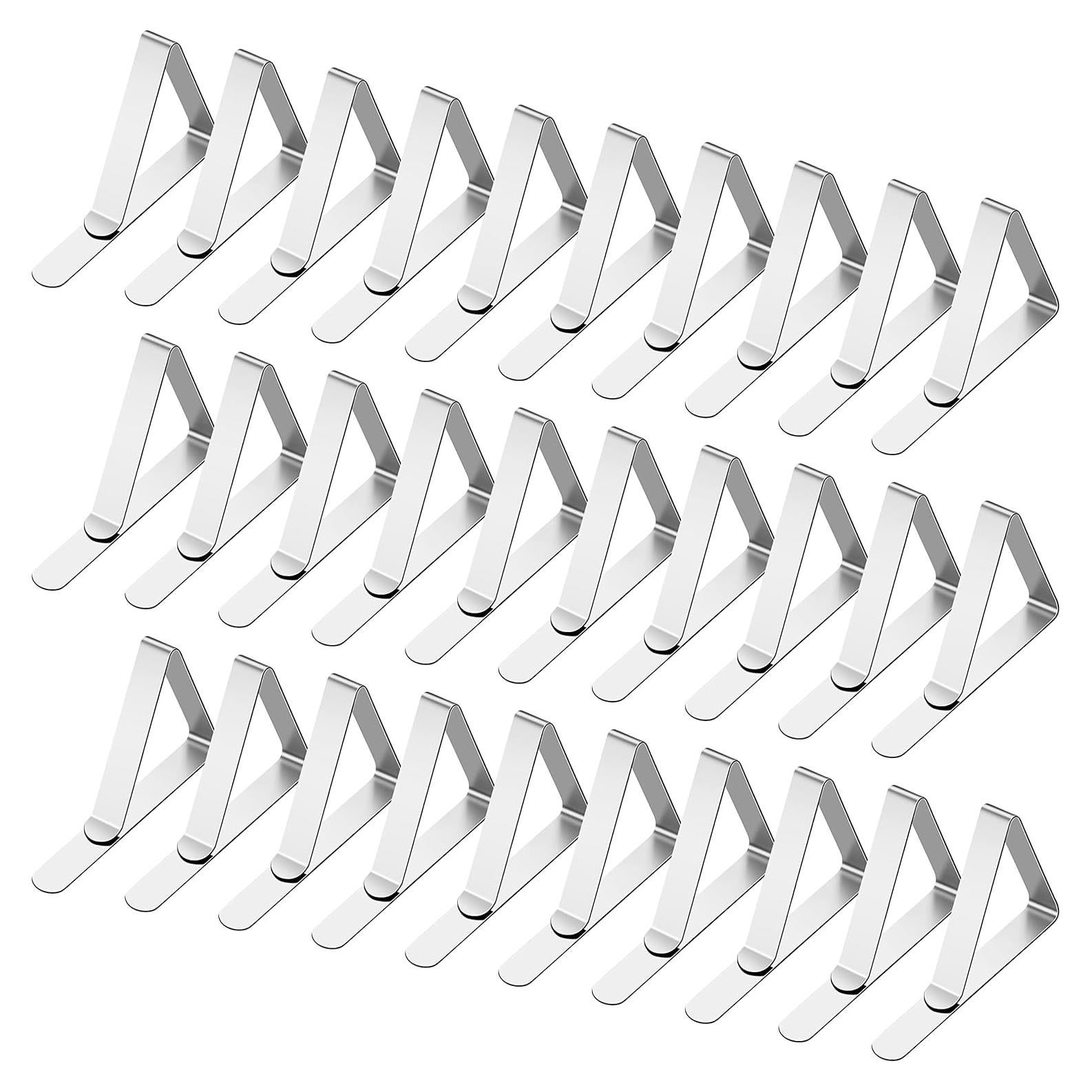 30 Clips para Manteles de Acero Inoxidable - Sujetadores Duraderos
