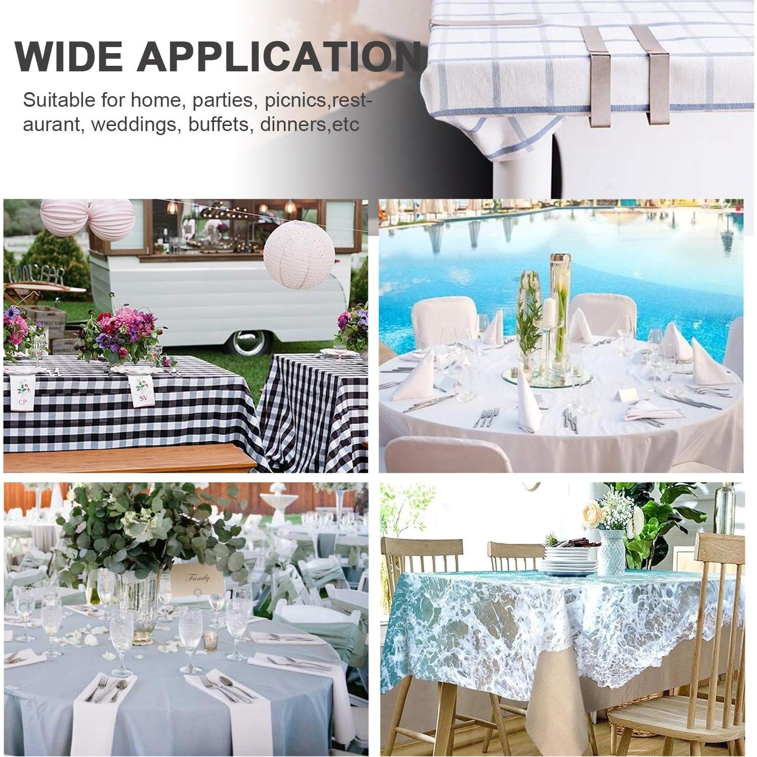 30 Clips para Manteles de Acero Inoxidable - Sujetadores Duraderos