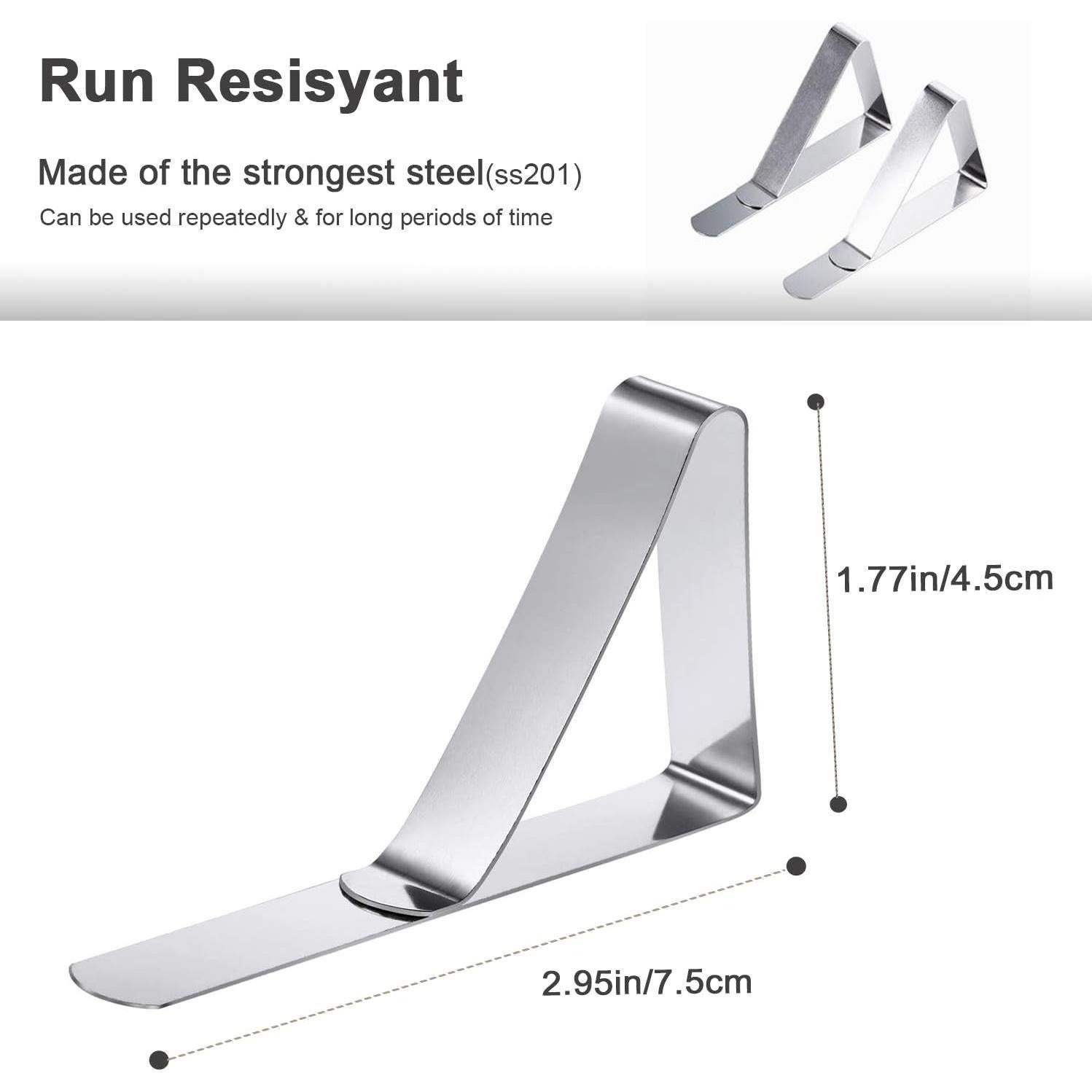 30 Clips para Manteles de Acero Inoxidable - Sujetadores Duraderos