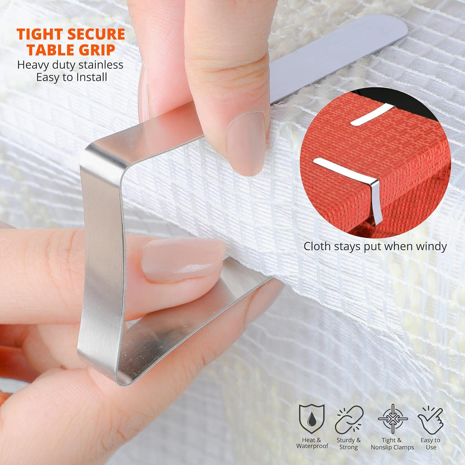 Pinzas para Manteles Clipra - Acero Inoxidable, 12 Piezas