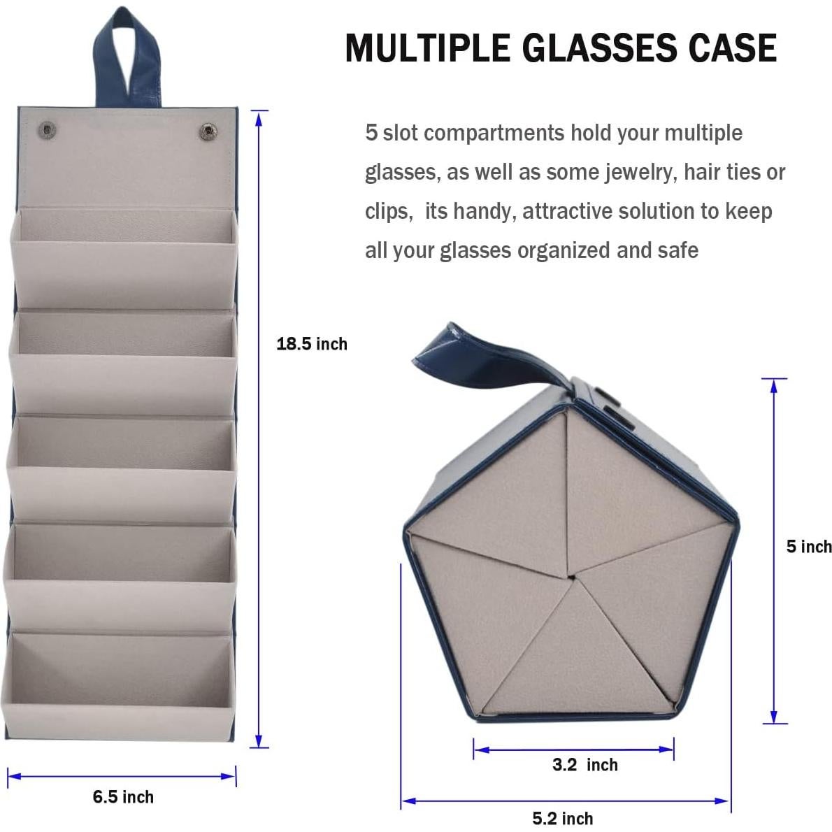 Organizador de Gafas Kenpal Plegable 5 Compartimentos Navy