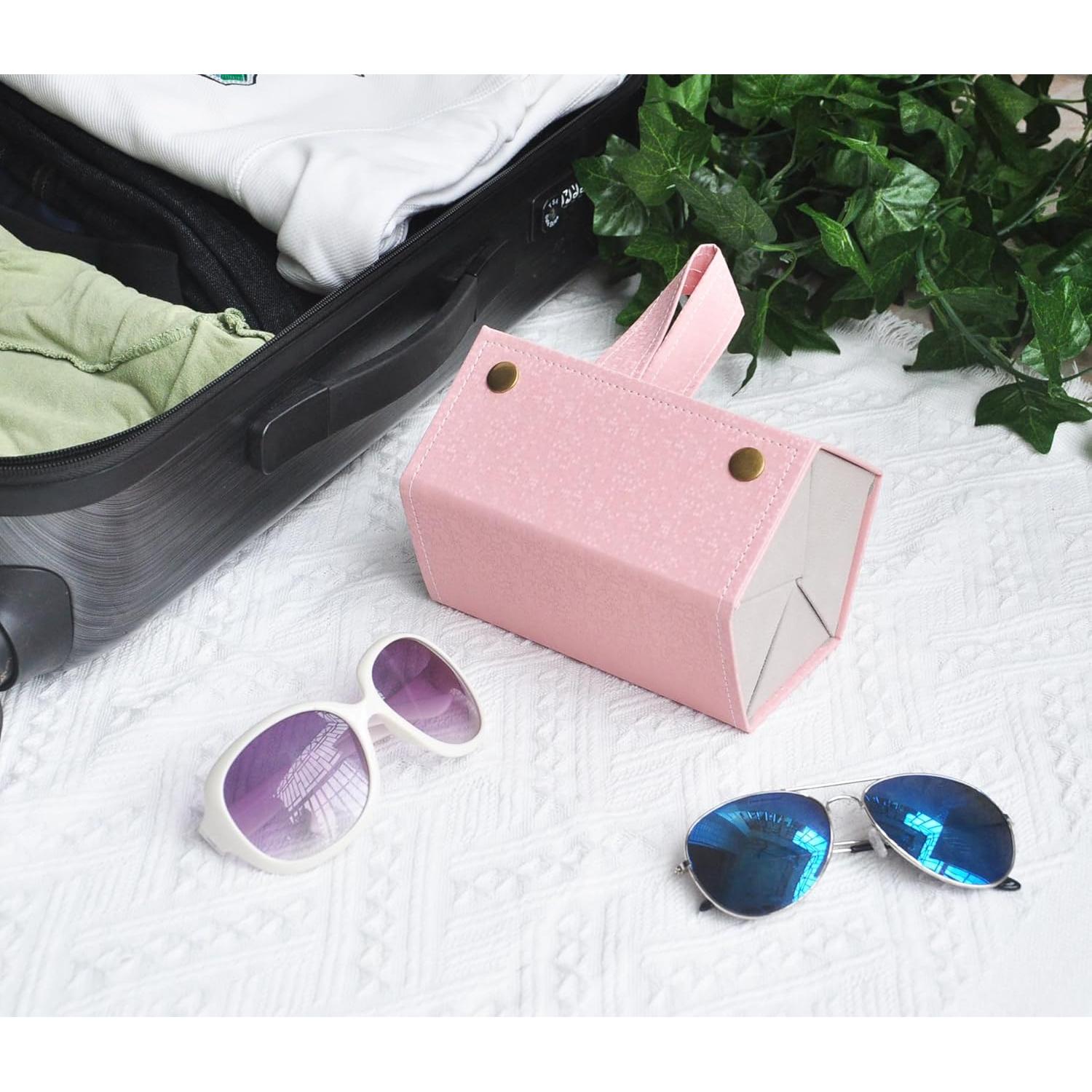 Organizador de Gafas Kenpal Plegable 5 Compartimentos Rosa
