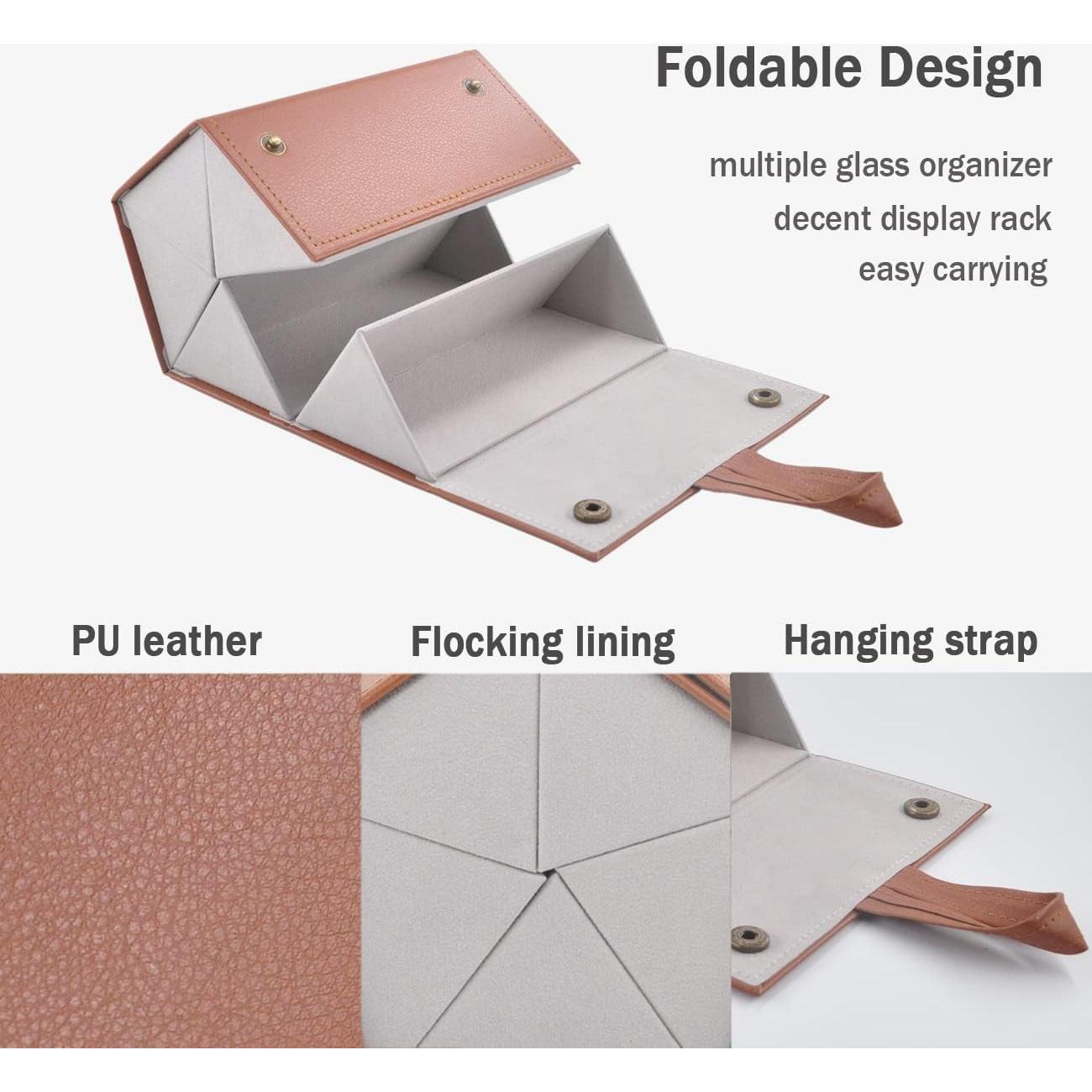 Organizador de Gafas Kenpal Plegable 5 Compartimentos Marrón