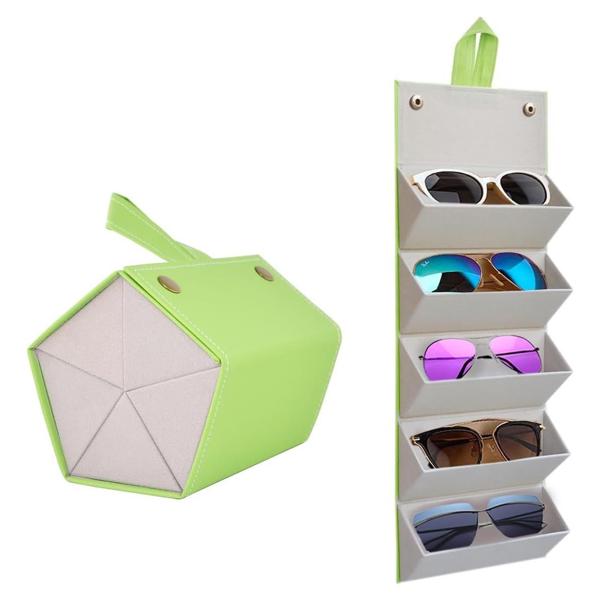 Organizador de Gafas Kenpal Plegable 5 Compartimentos Verde