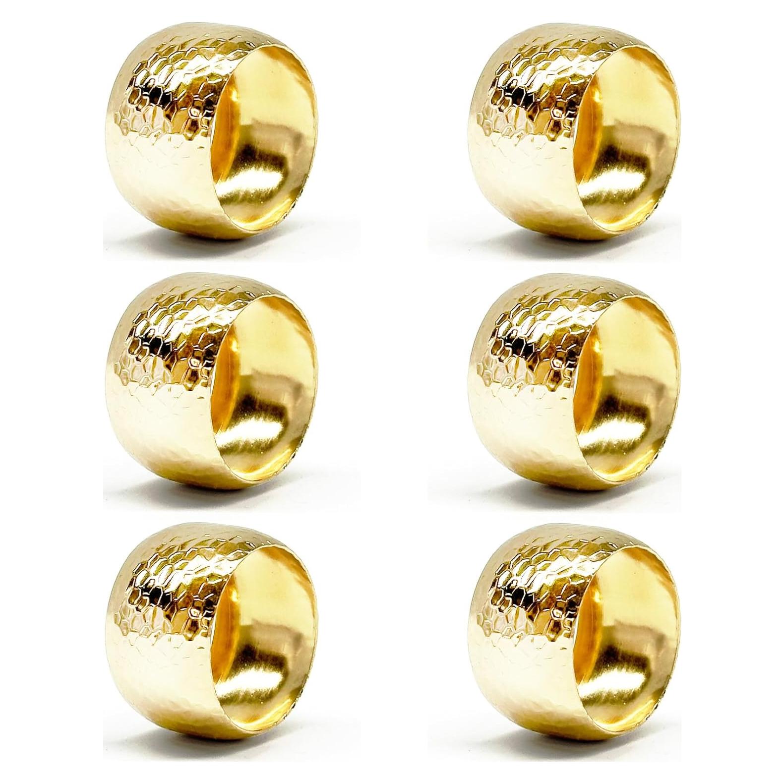 Juego de 6 Anillos de Servilleta Dorados Brillantes Brightalk
