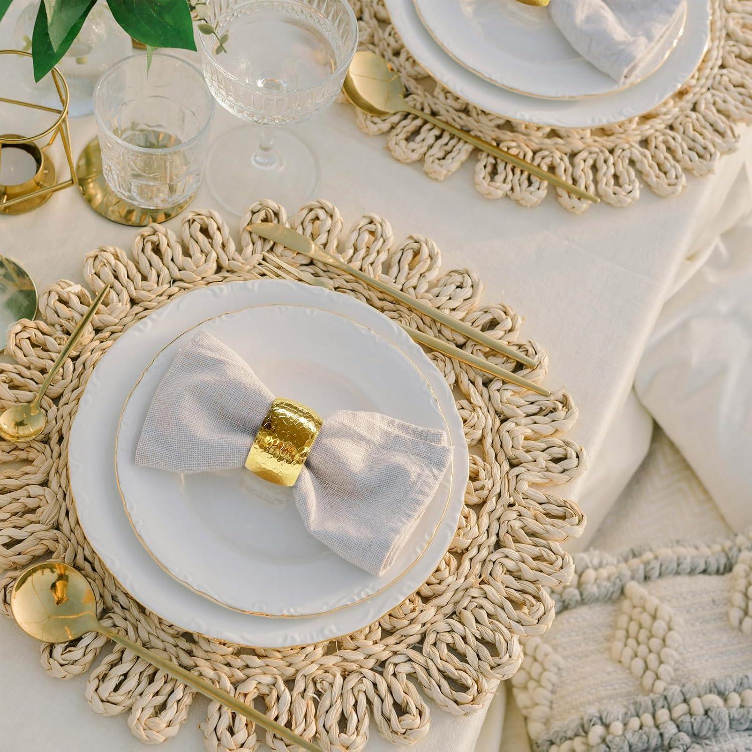 Juego de 6 Anillos de Servilleta Dorados Brillantes Brightalk