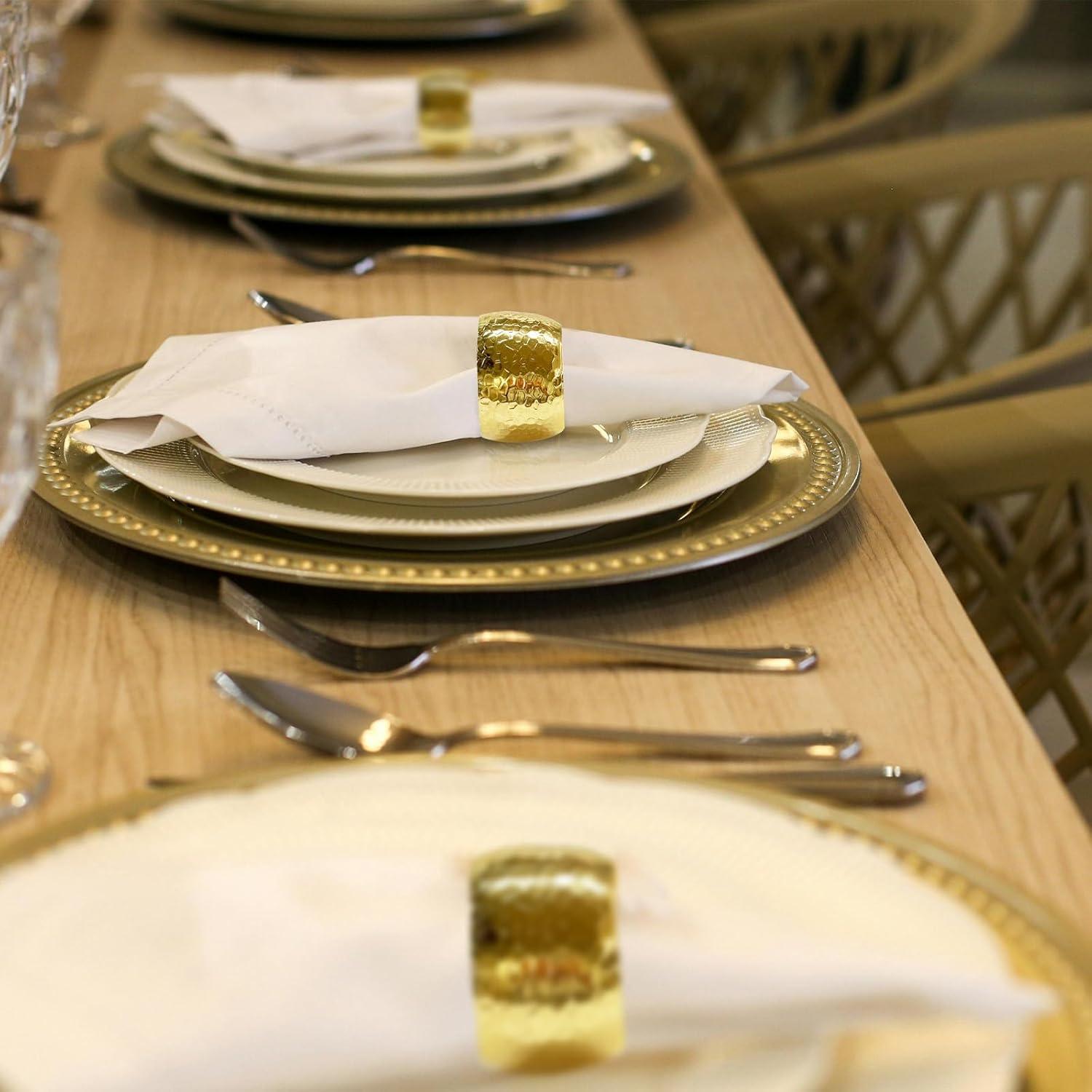Juego de 6 Anillos de Servilleta Dorados Brillantes Brightalk