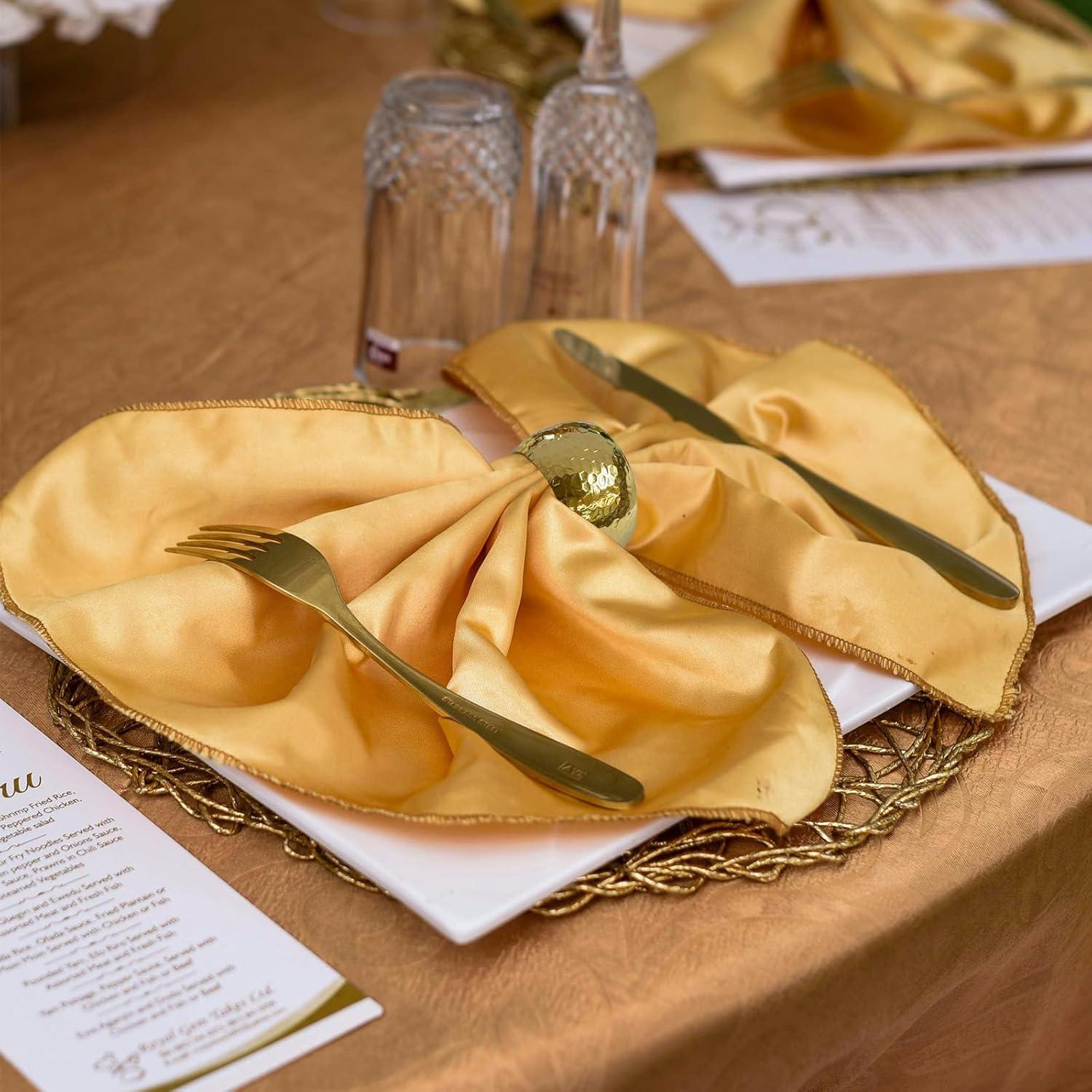 Juego de 6 Anillos de Servilleta Dorados Brillantes Brightalk