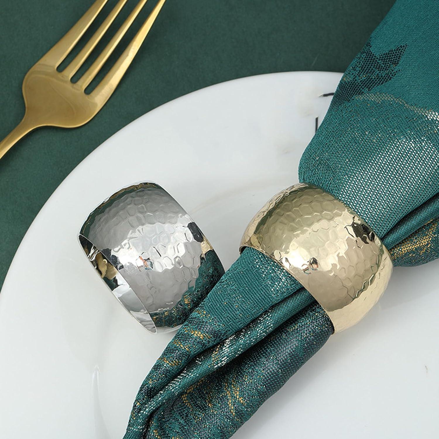 Juego de 6 Anillos de Servilleta Dorados Brillantes Brightalk