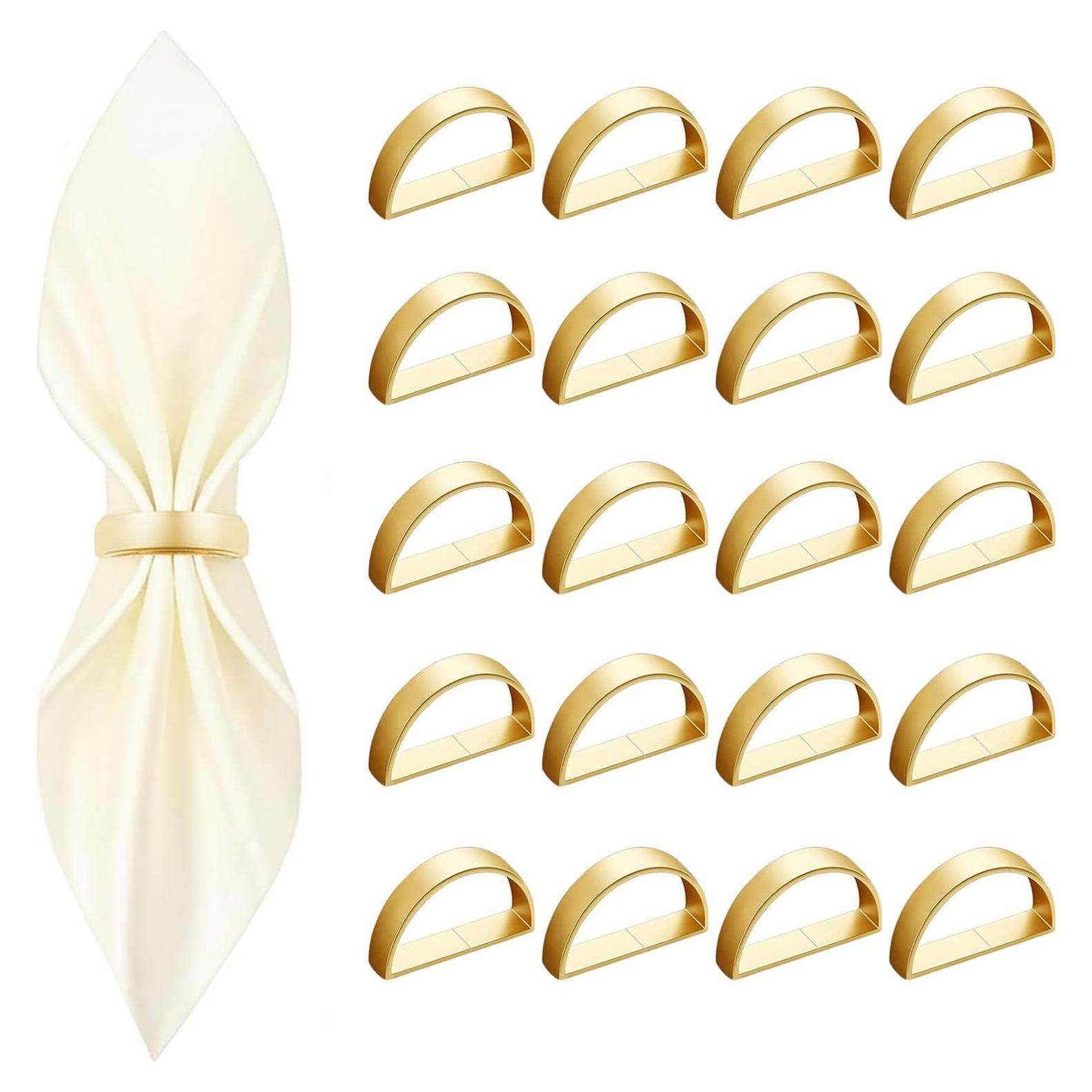 20 Anillos de Servilleta de Metal Oro Mate - CYRYLC