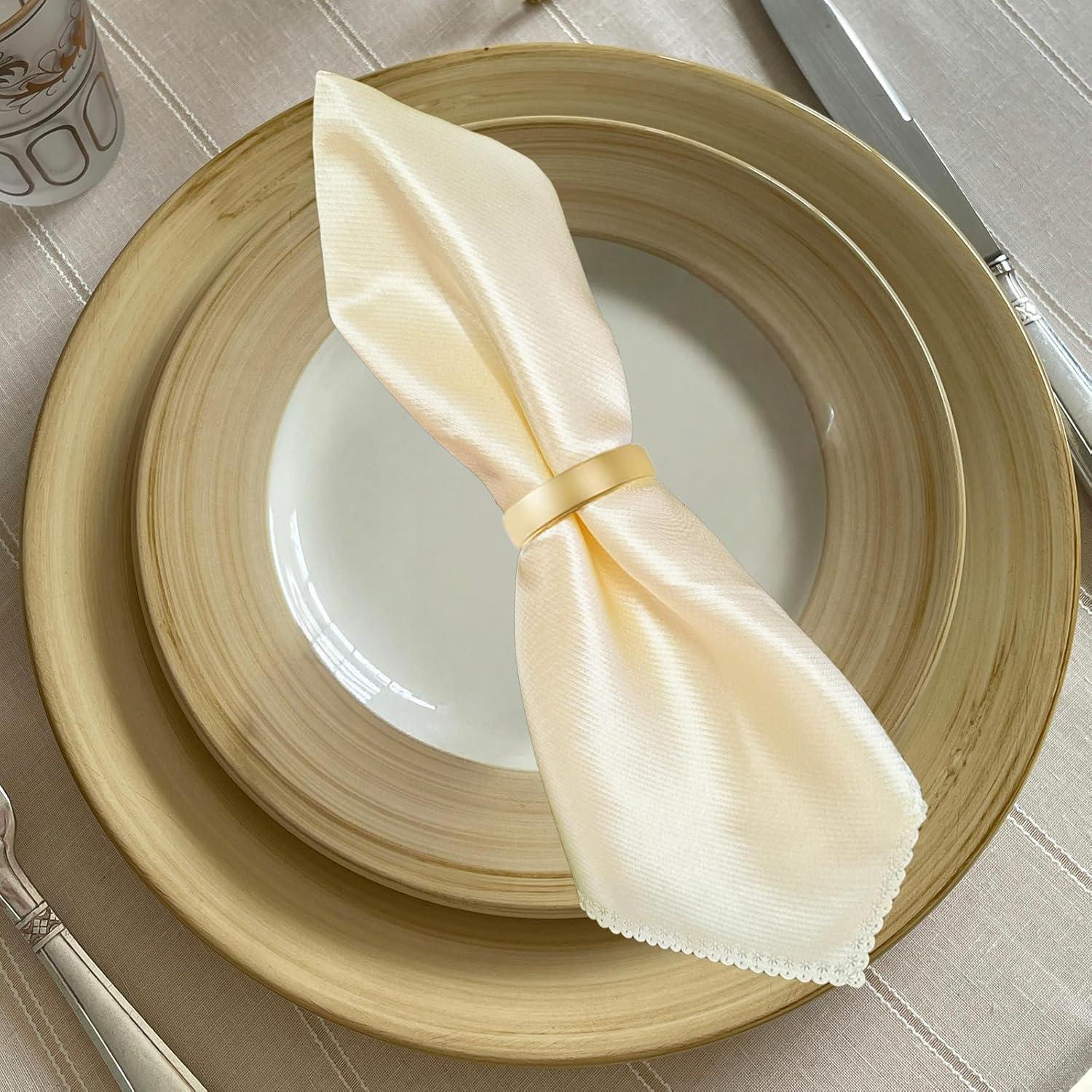 20 Anillos de Servilleta de Metal Oro Mate - CYRYLC