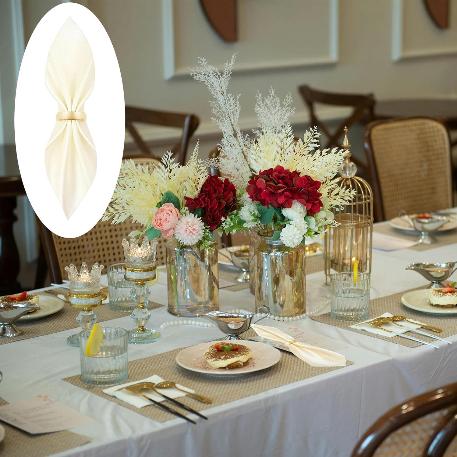 20 Anillos de Servilleta de Metal Oro Mate - CYRYLC