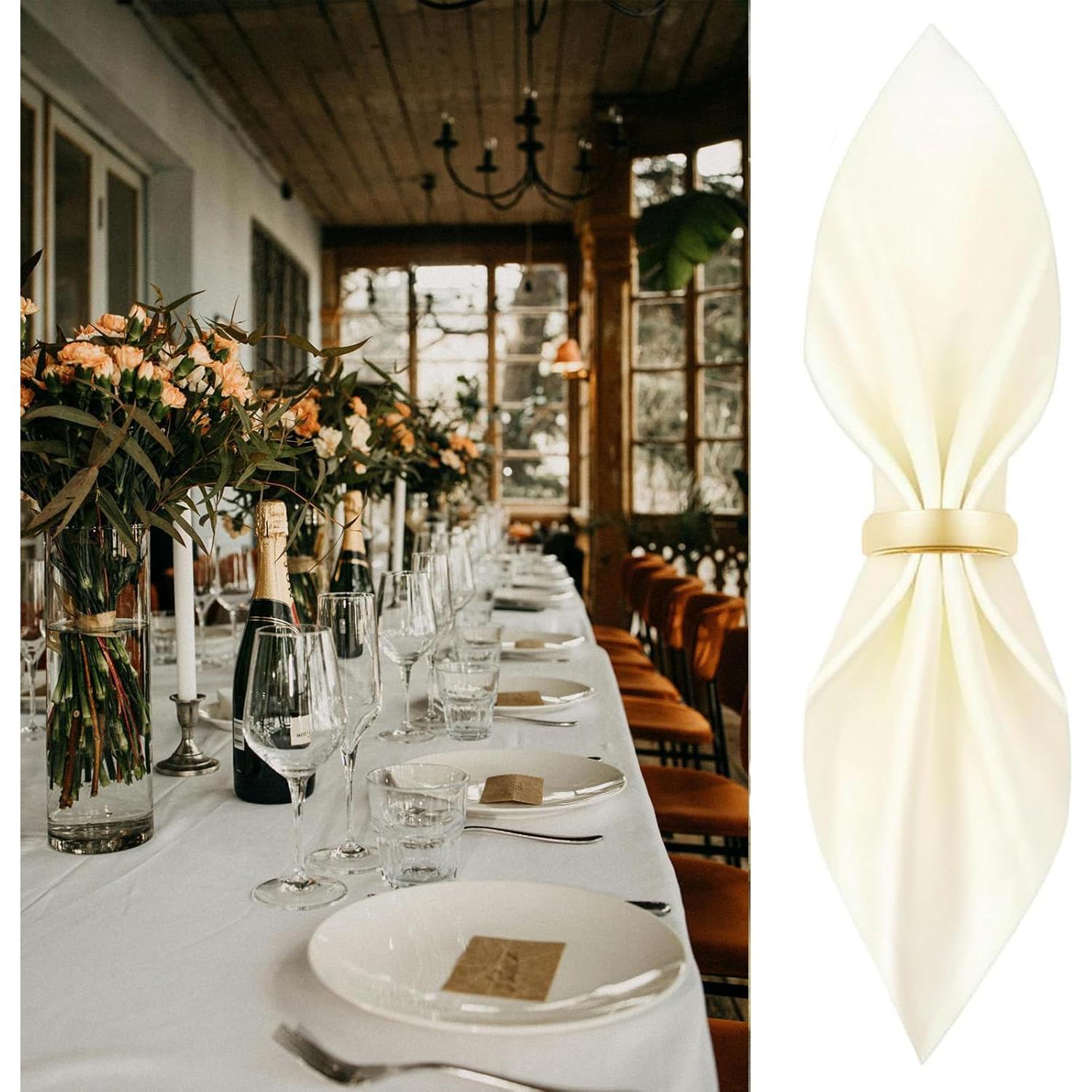 20 Anillos de Servilleta de Metal Oro Mate - CYRYLC