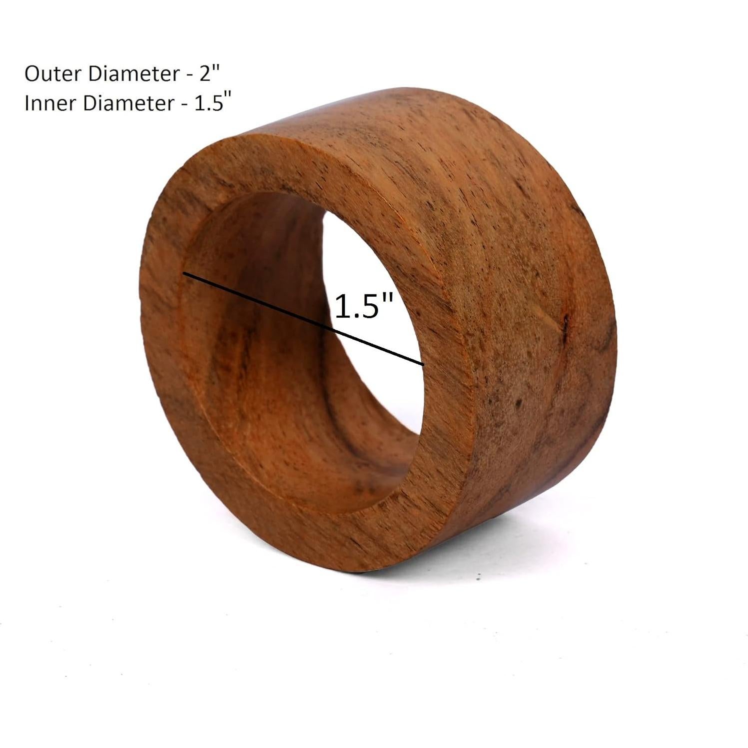 Conjunto de 12 Anillos de Servilleta de Madera Acacia Samhita