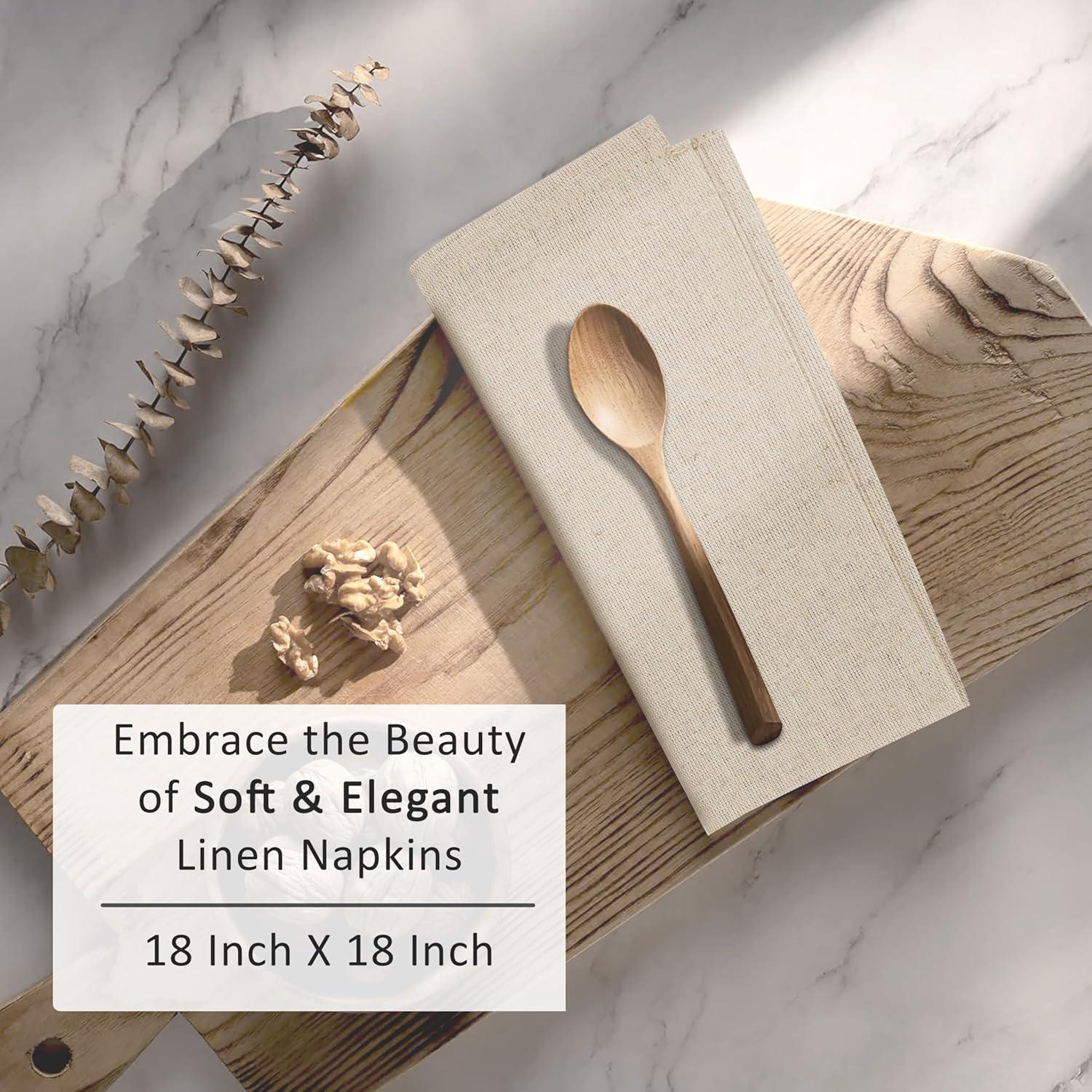 Juego de Servilletas de Lino Ruvanti 6 Pzas 45.72x45.72 cm Natural