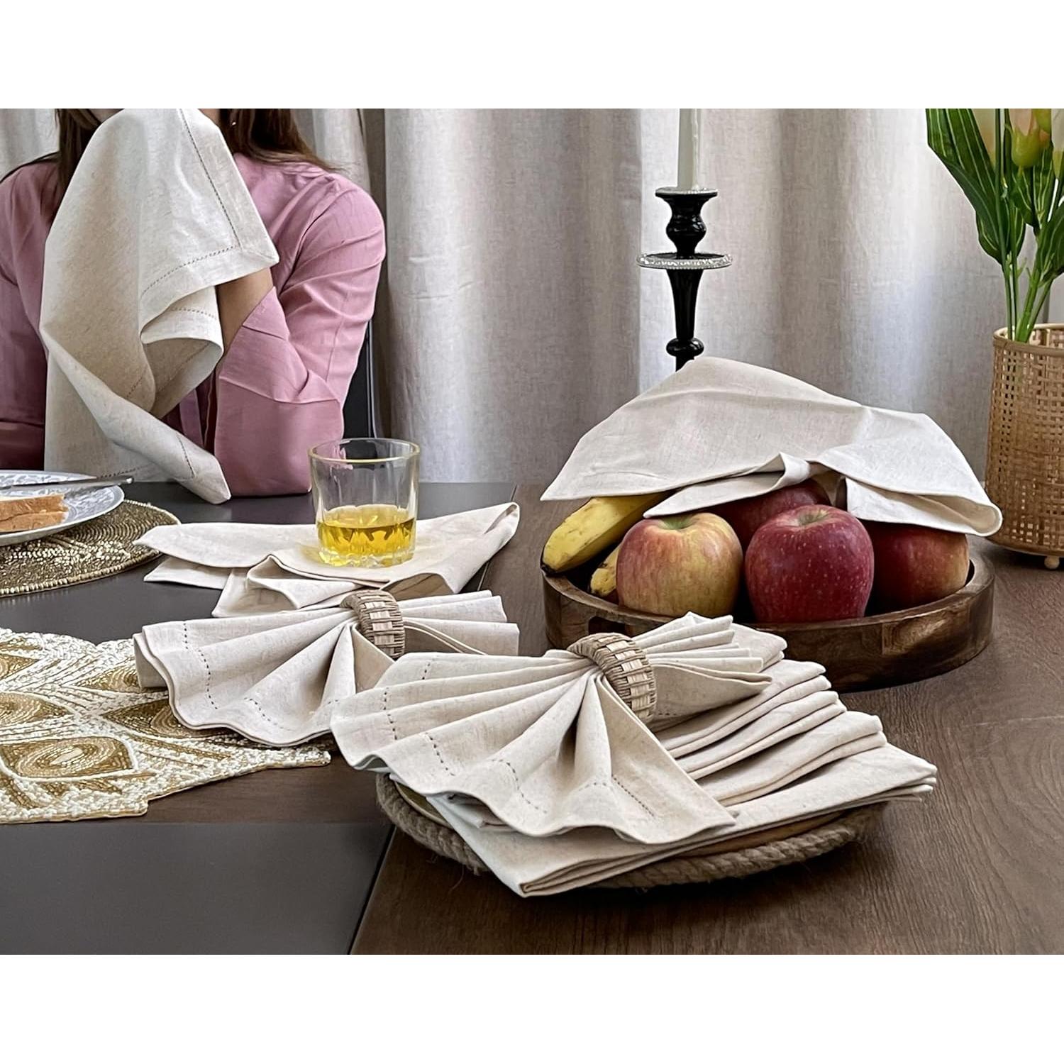 Juego de 12 Servilletas de Tela de Lino Bedding Craft 45.72 cm